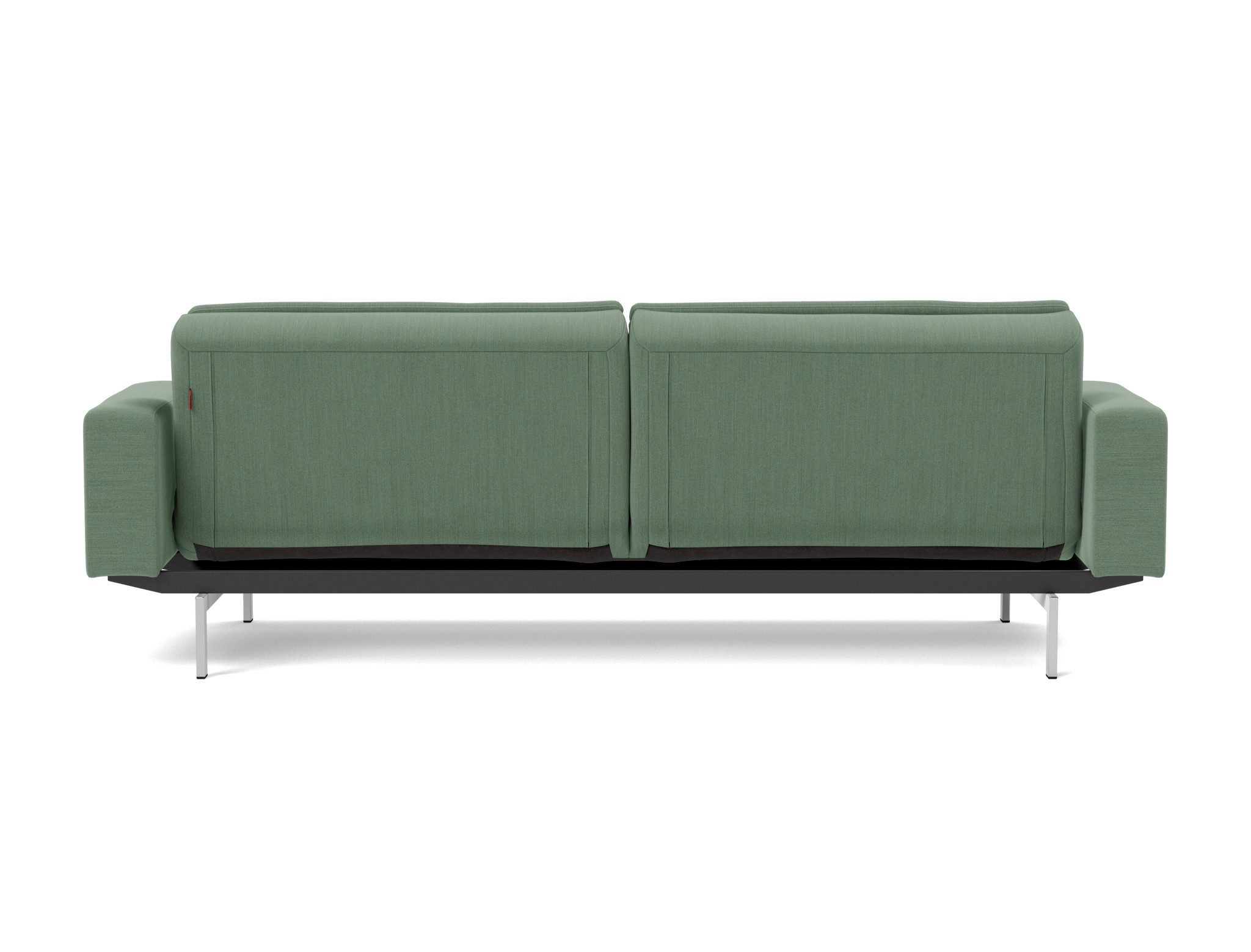Schlafsofa Dublexo mit Armlehnen Flachgewebe Elegance 518-Green Beine Chrom