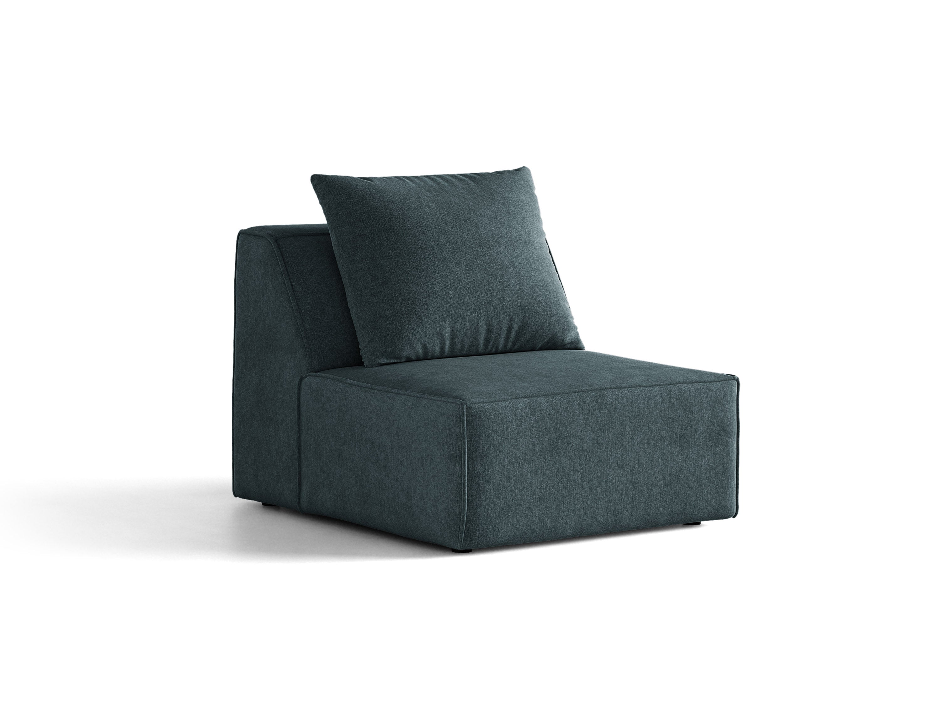 Micadoni Sessel ohne Armlehnen Jodie 1-Sitzer Strukturierter Stoff Liberty Tiefes Petrol