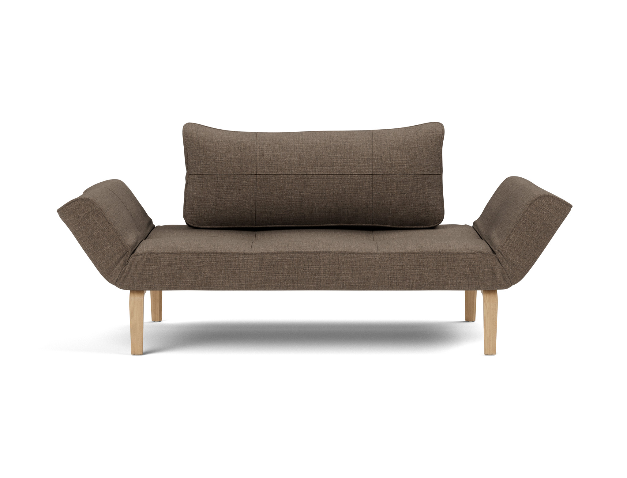 Tagesbett Zeal Chenille Esina 411-Cedar-Brown Beine Bow Eiche