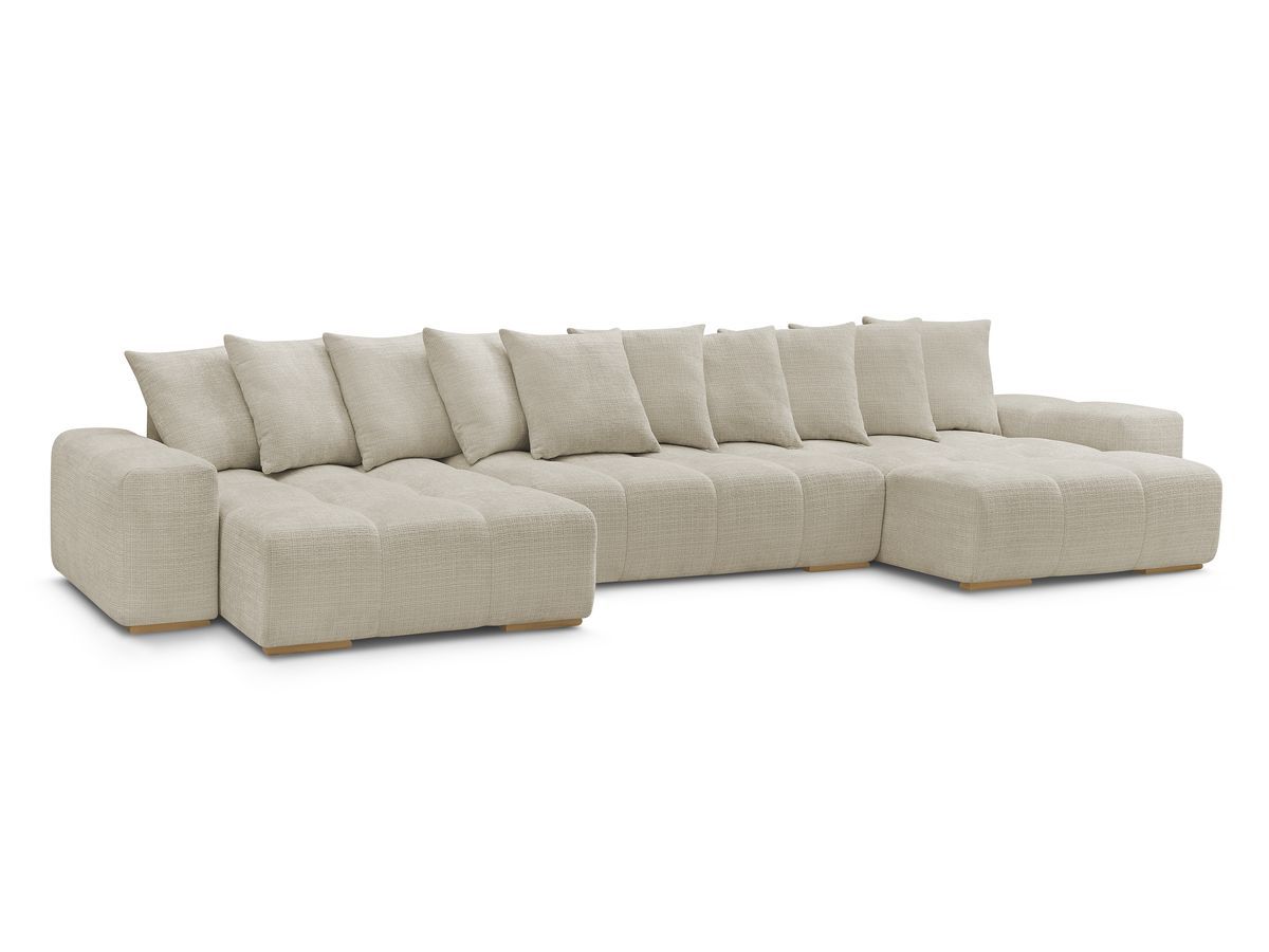 Bobochic Anakin Wohnlandschaft, 10 Kissen Strukturstoff Beige