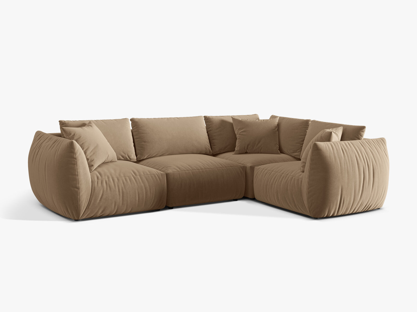 Micadoni Ecksofa Chris 4-Sitzer Rechts Samt Sand
