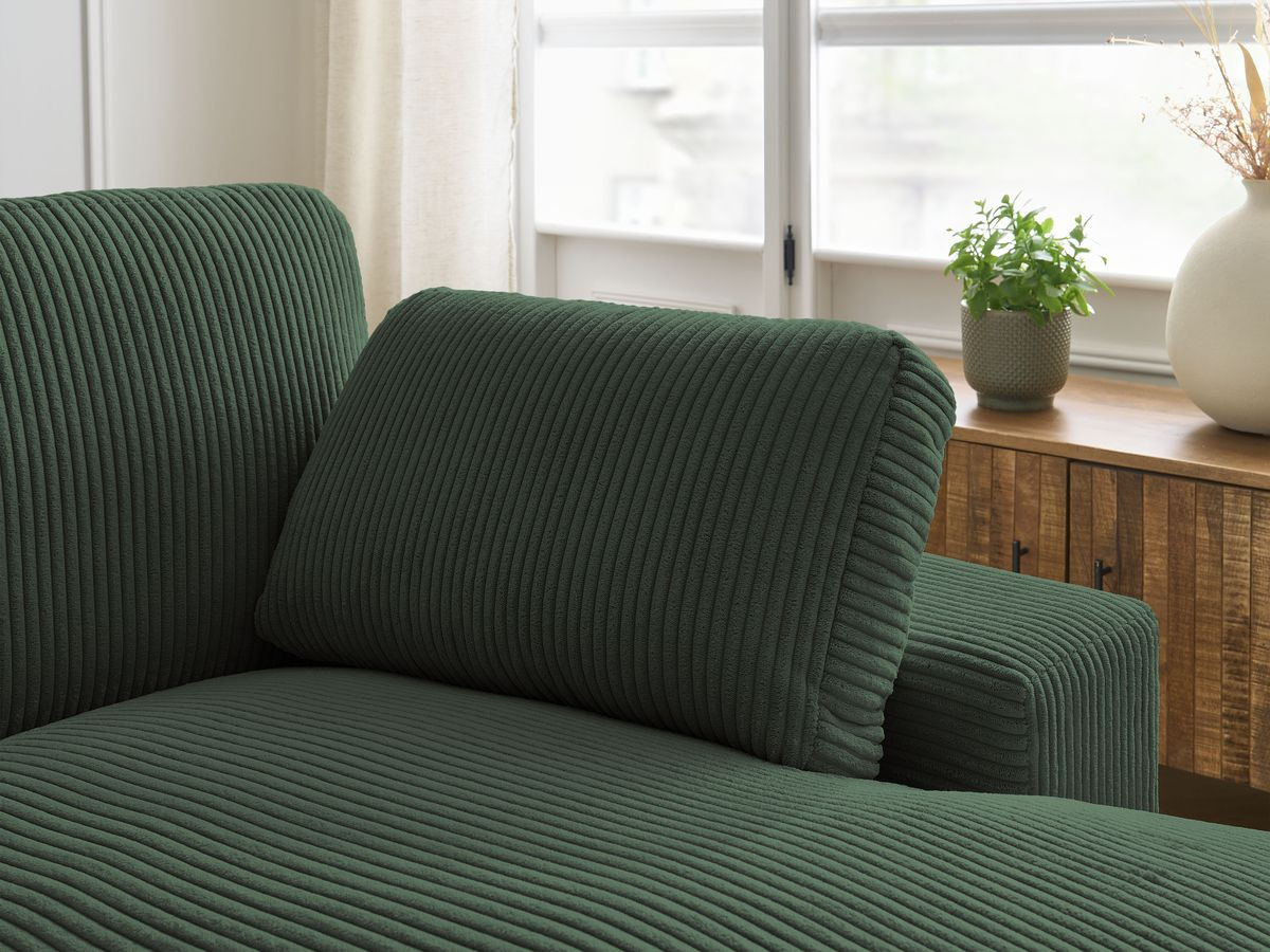 Bobochic Belair Ecksofa 280 × 139 cm Cordsamt Grün