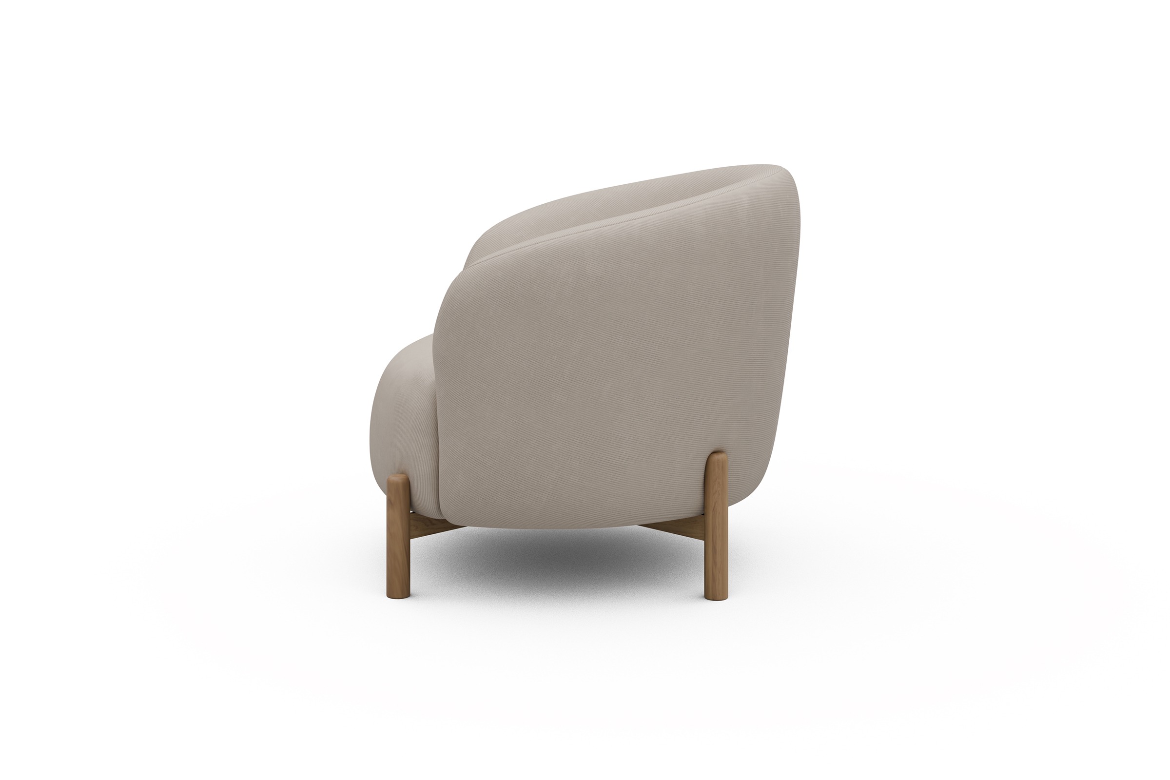 Sessel Ronda Holzbeine Eiche Natur Cordufine-Off-White