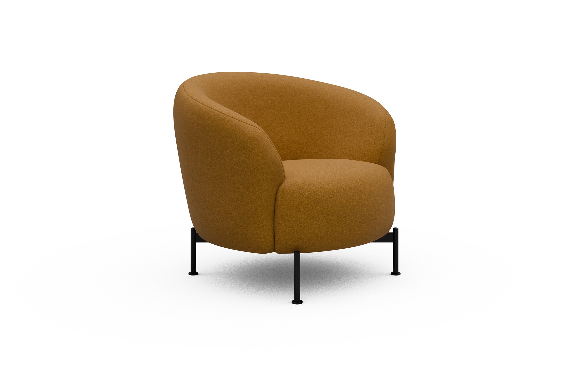 Sessel Ronda X-Metallgestell Schwarz Satya-Ocre