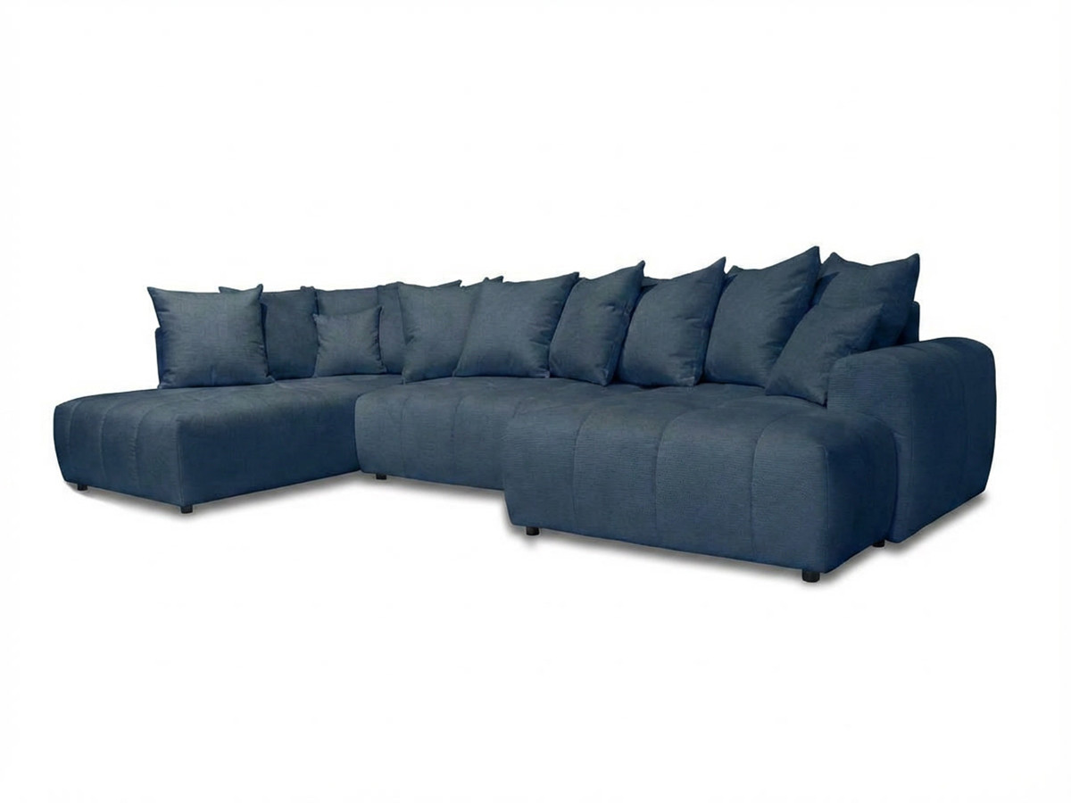 Bobochic Roxelane Wohnlandschaft Melange-Stoff Dunkelblau Ecke rechts