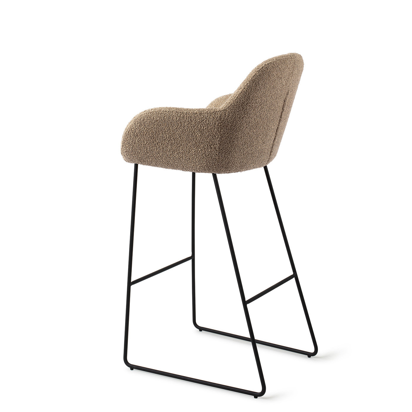 Jesper Home Barhocker Kushi Moss Meadow Slide Schwarz Barhöhe 75 cm