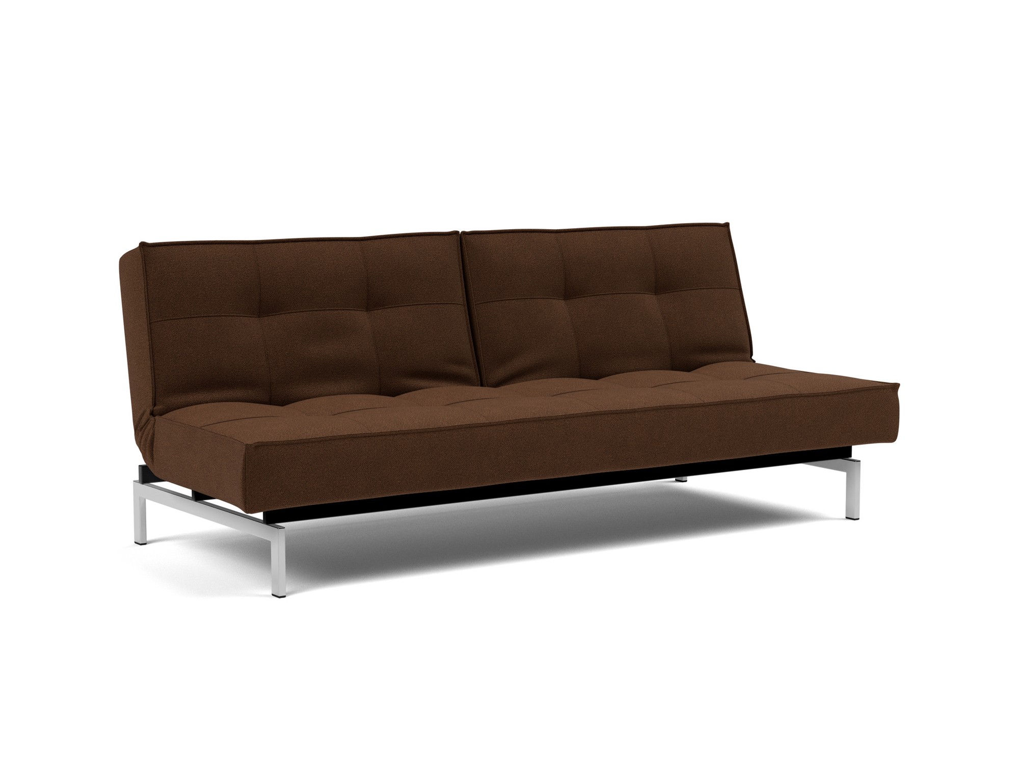 Schlafsofa Splitback Strukturierter Stoff Taura 359-Cappuccino Beine Chrom