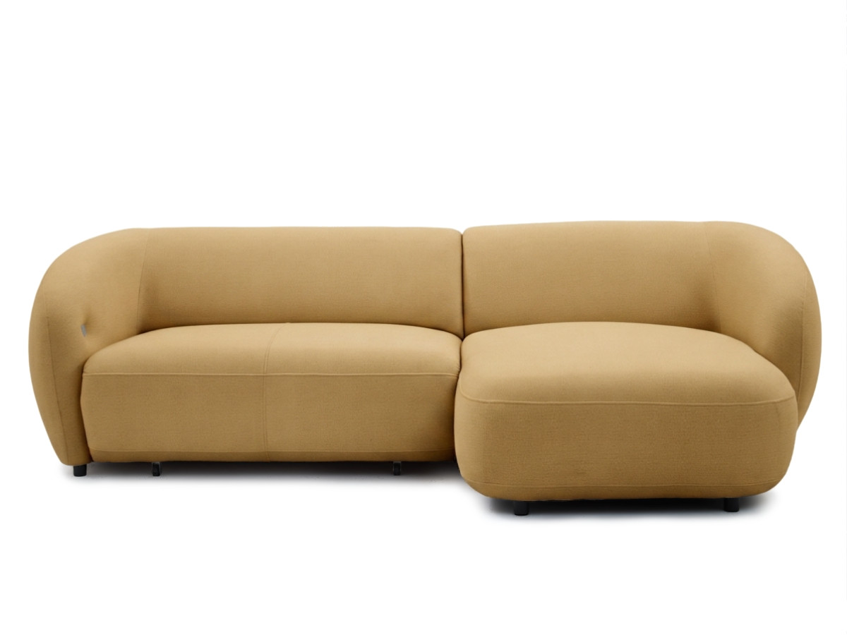 Bobochic Halo Ecksofa mit Schlaffunktion Stoff Gelb Ecke rechts