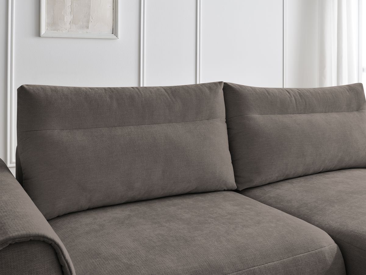 Bobochic Aden Ecksofa 246 × 152 cm Stoff Taupe Ecke rechts