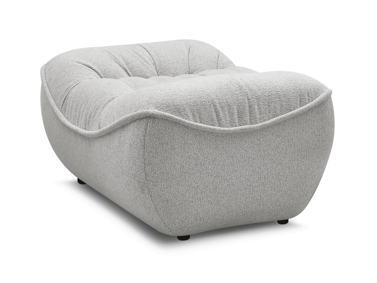 Bobochic Serena Pouf Melange-Stoff Hellgrau