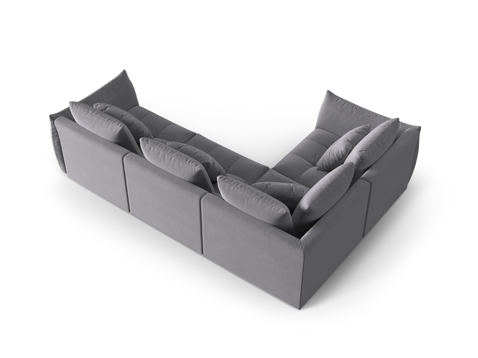 Micadoni Ecksofa Bloom 4-Sitzer Links Samt Dunkelgrau