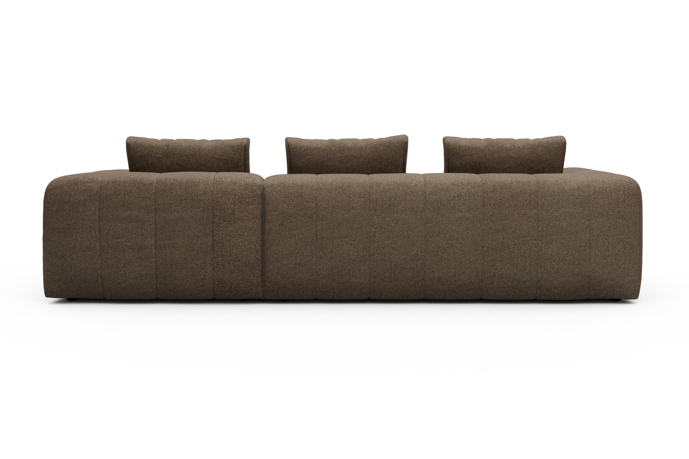Ecksofa Hugo 2,5-Sitzer Armlehne links mit Chaiselongue Aivi-Khaki-Brown