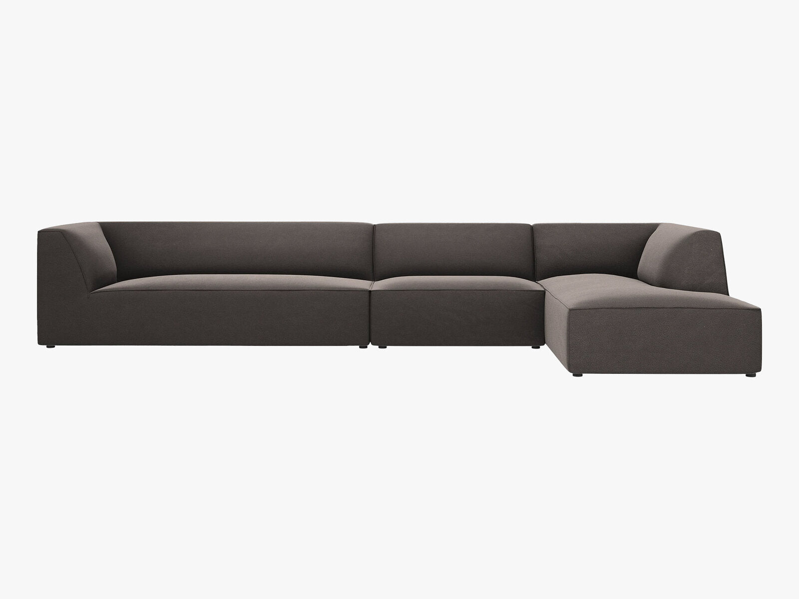 Micadoni Ecksofa Ruby 5-Sitzer Rechts Samt Salvador Dunkelgrau