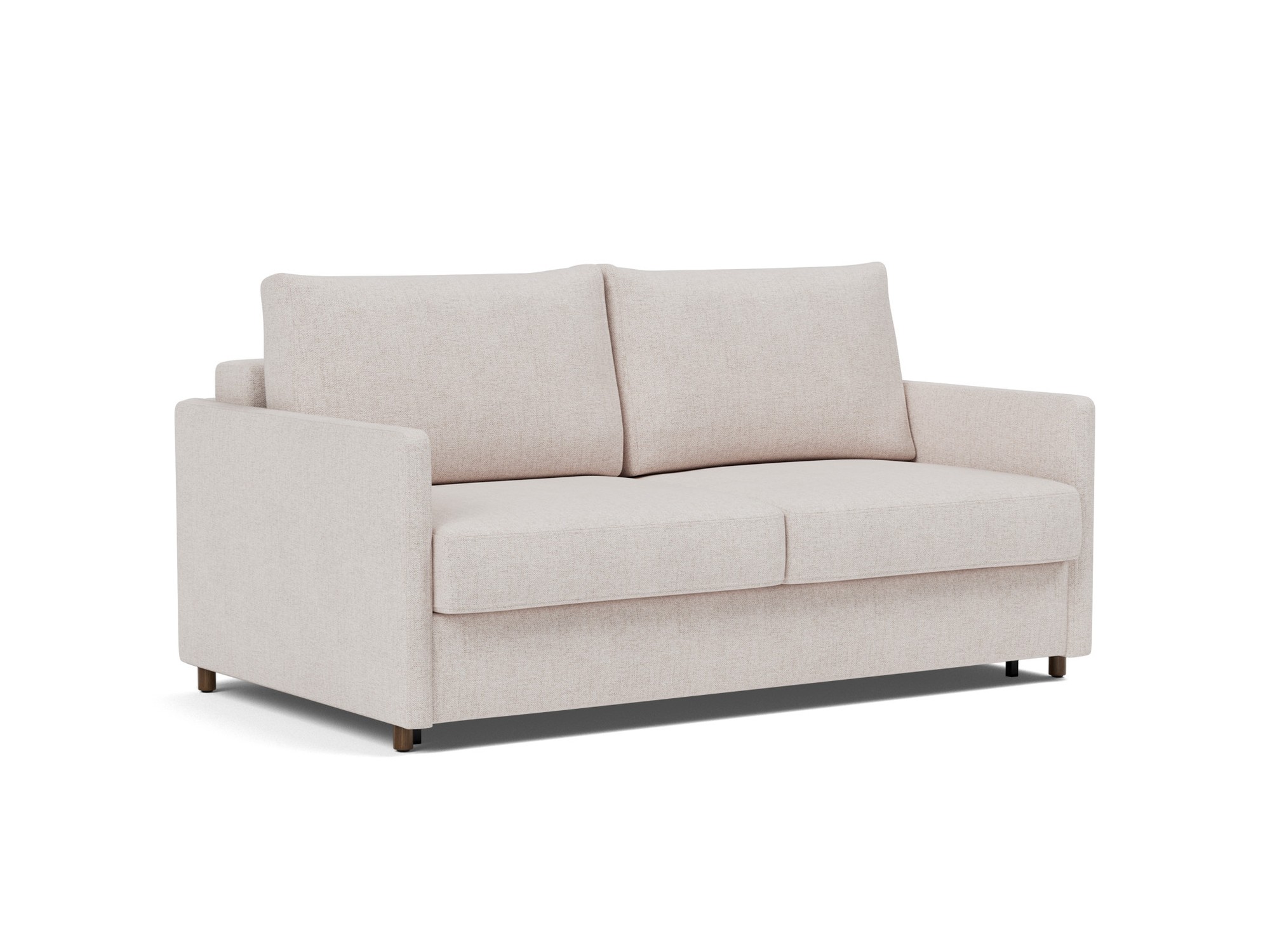 Schlafsofa Neah mit Slim-Armlehnen 160 Strukturierter Stoff Weda 300-Weda-Sand