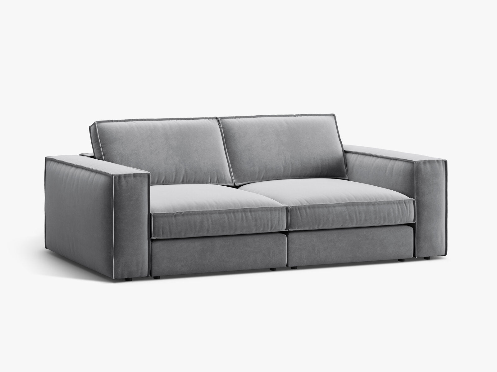 Micadoni modulares Sofa Pola 3-Sitzer Samt Salvador Grau