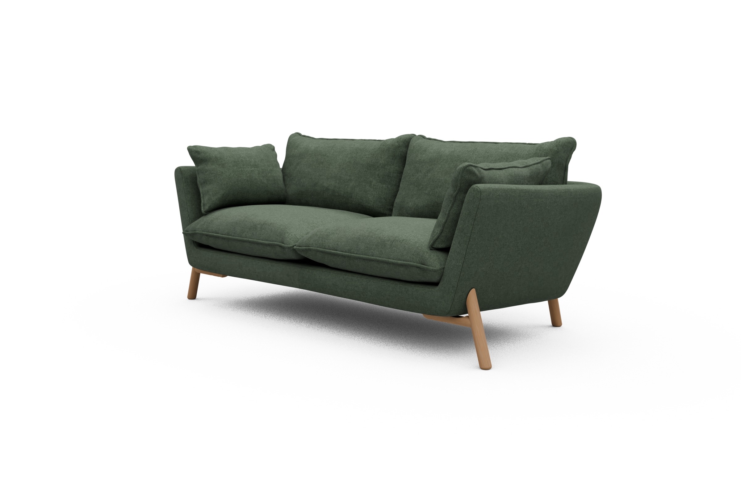 Sofa Emil PREMIUM 2-Sitzer Beinfarbe Eiche Natur Casone-Forest-Green
