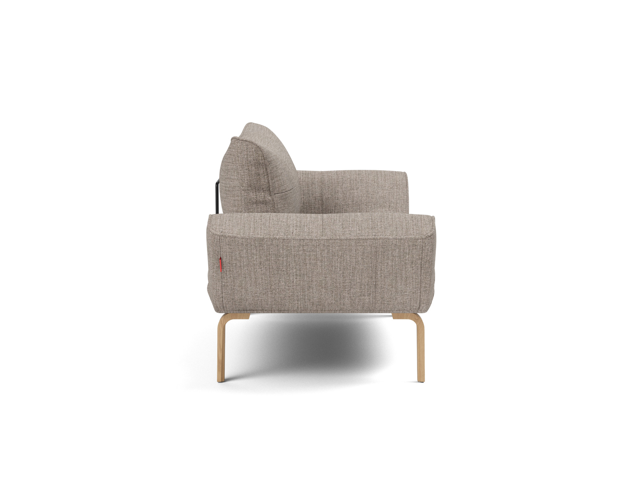 Tagesbett Zeal Chenille Yuveno 472-Warm-Grey Beine Bow Eiche