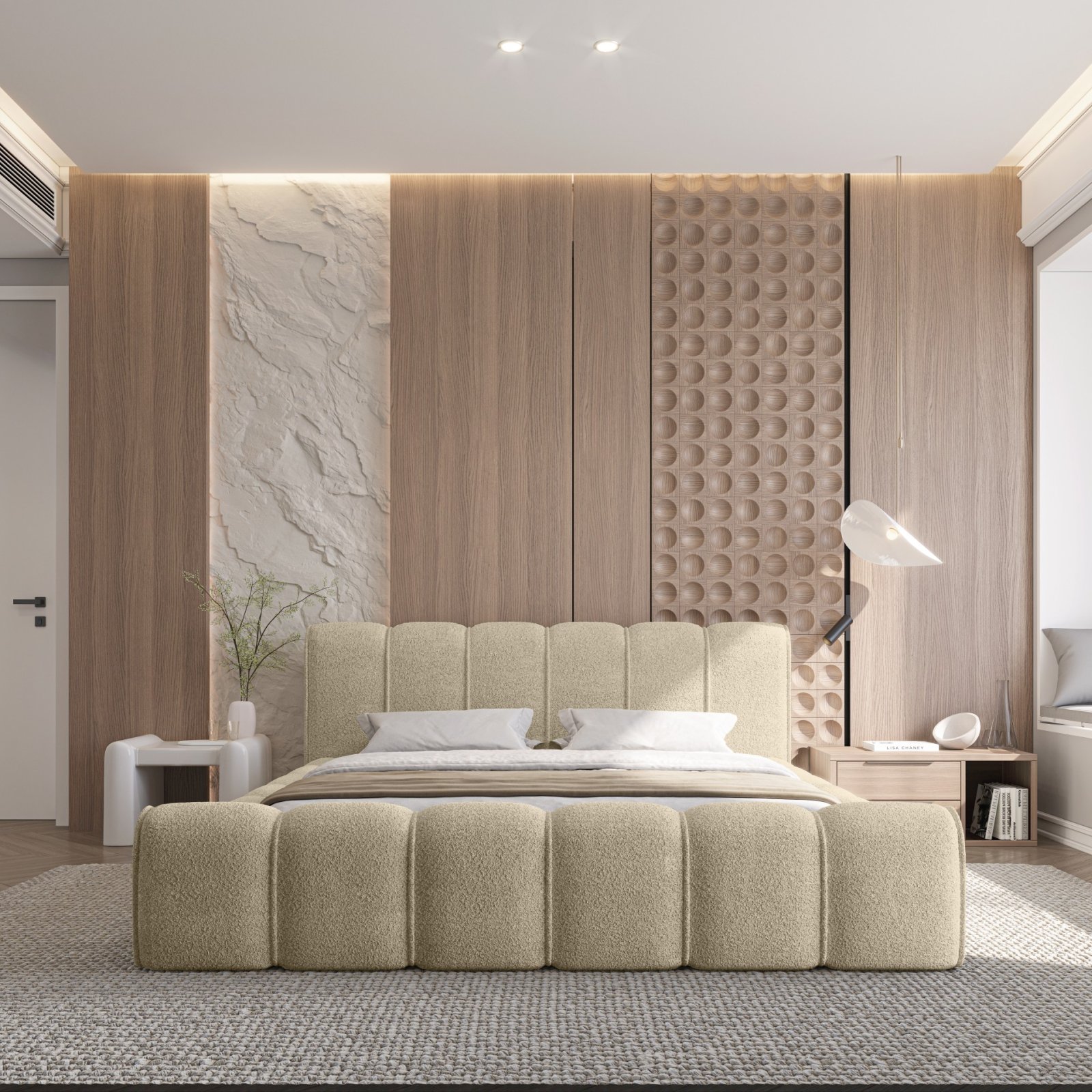 Polsterbett Belio Boucle 160x200 mit Holzrahmen Quelle 06