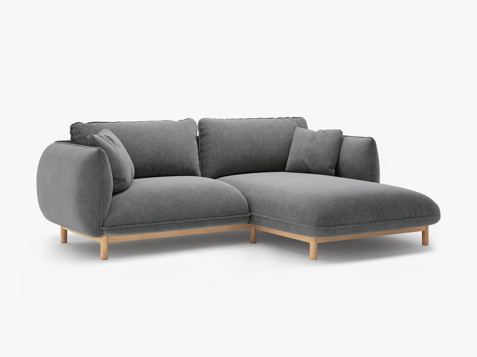 Micadoni Ada Ecksofa 3-Sitzer Rechts Strukturierter Stoff Wind Dunkelgrau