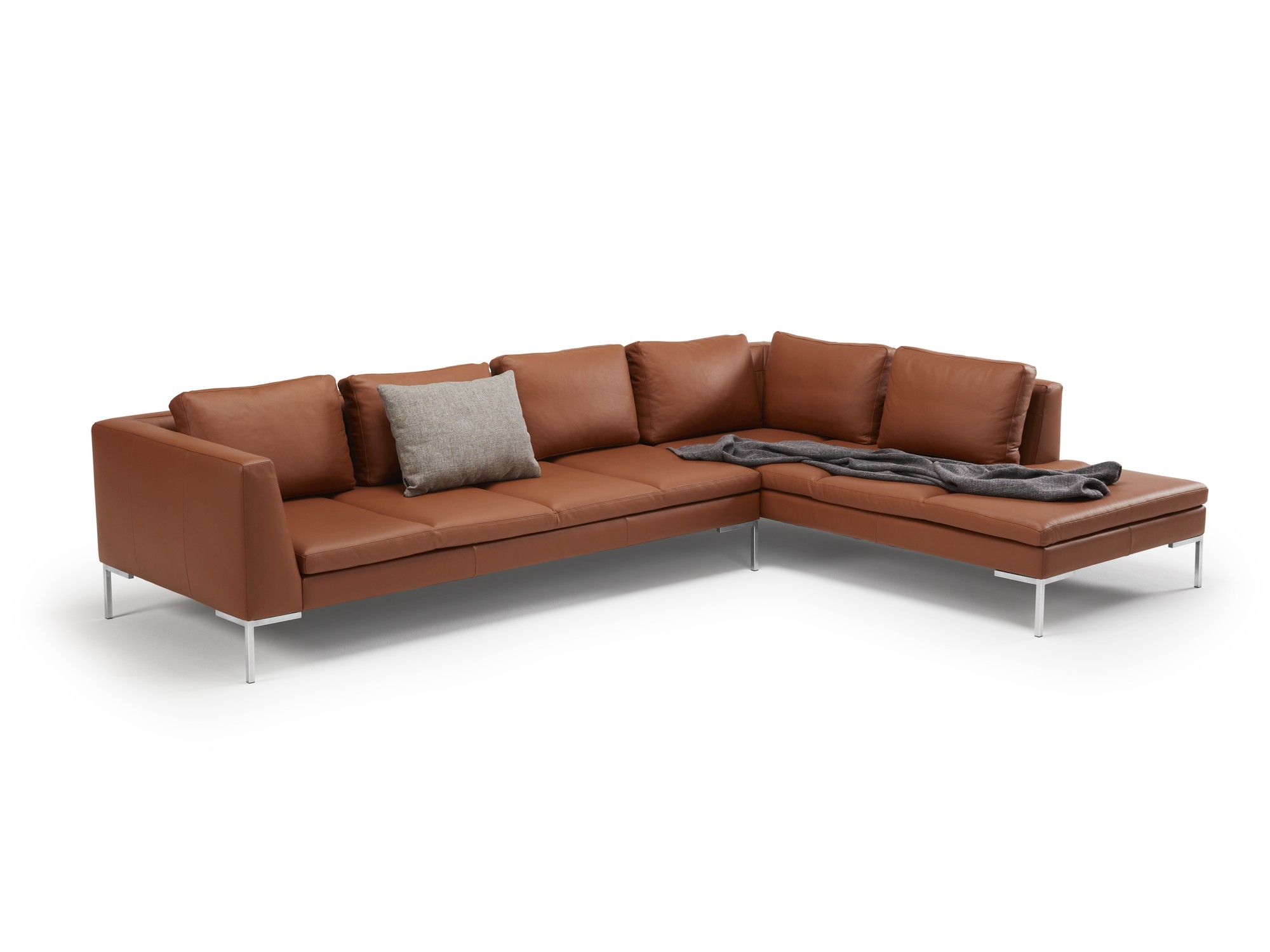 Skandi Home Ecksofa Marvin Relax-Ecke mit 3-Sitzer Iowa-Cognac moebelfaktor