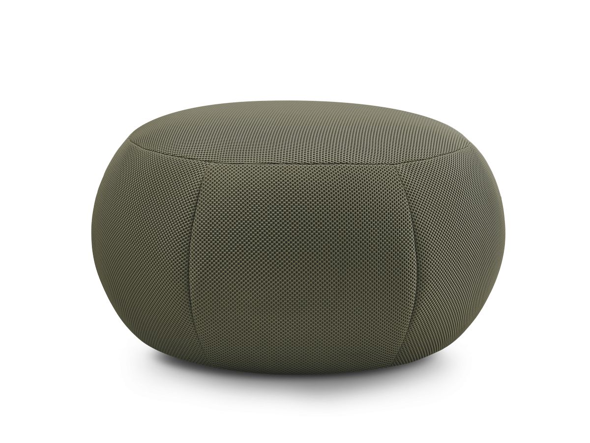 Bobochic Hayden Pouf, rund Mesh-Stoff Grün, 76 cm