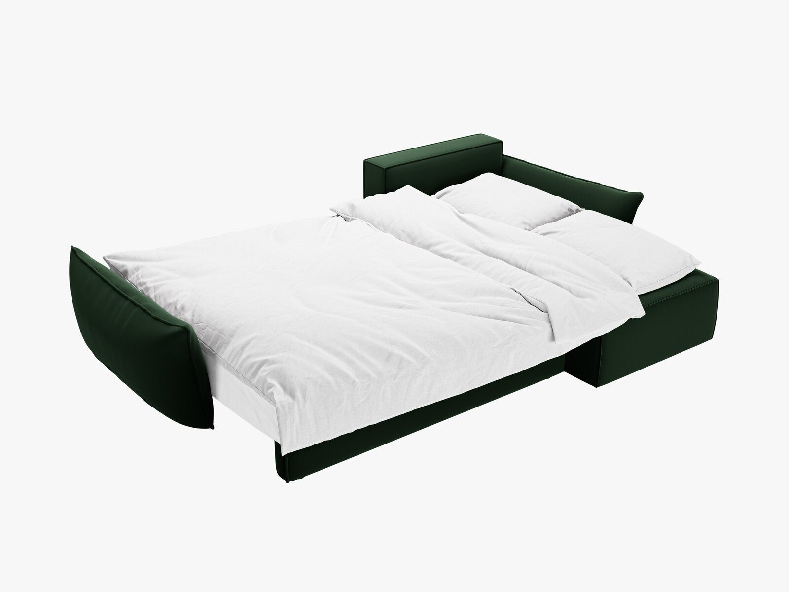 Micadoni Kaelle Ecksofa 4-Sitzer mit Schlaffunktion Rechts Samt Bluvel Flaschengrün