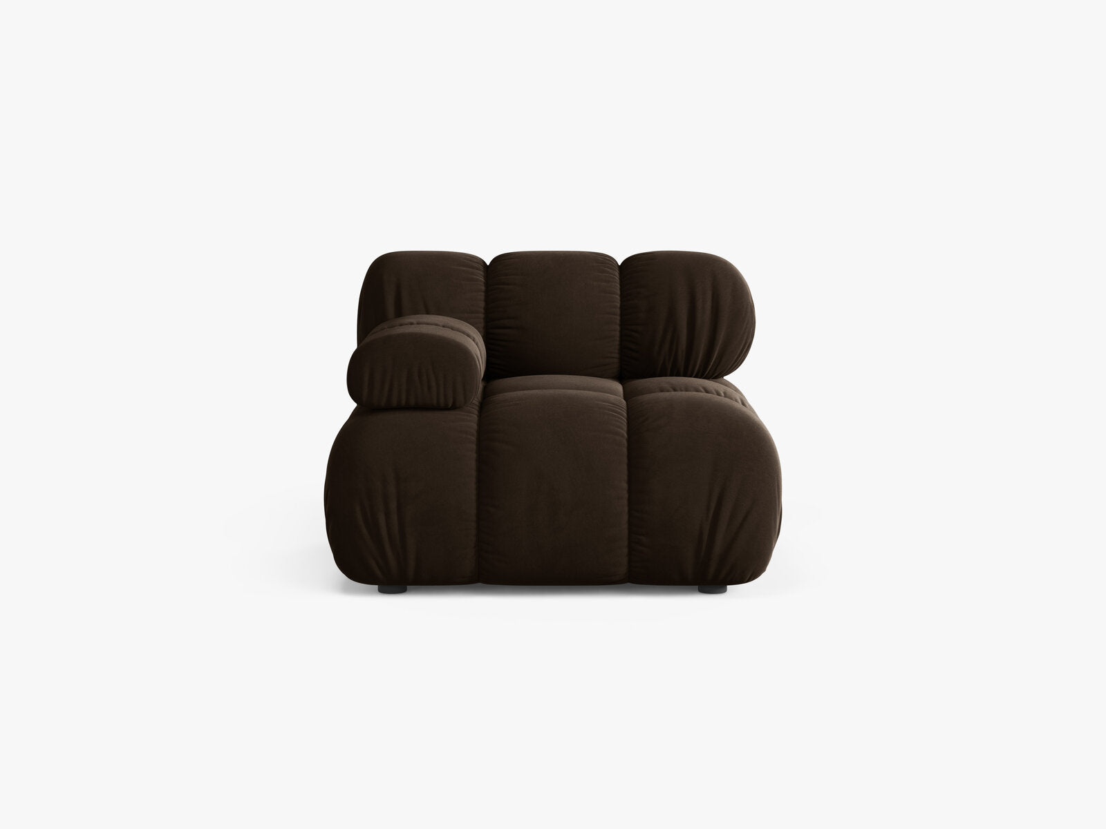 Micadoni Eckmodul Bellis Links Samt Bluvel Dunkelbraun