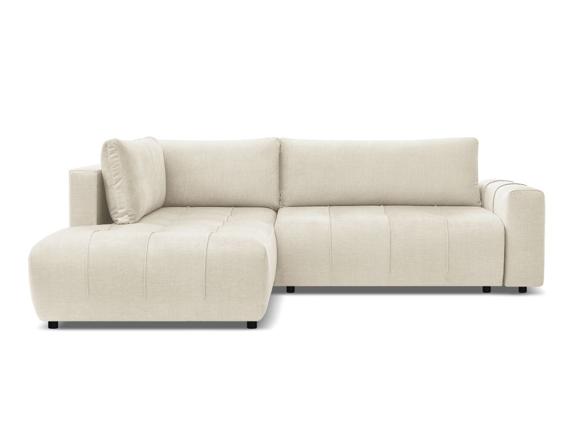 Bobochic Arsene Ecksofa mit Schlaffunktion und Bettkasten 277 × 200 cm Samt Beige Ecke links