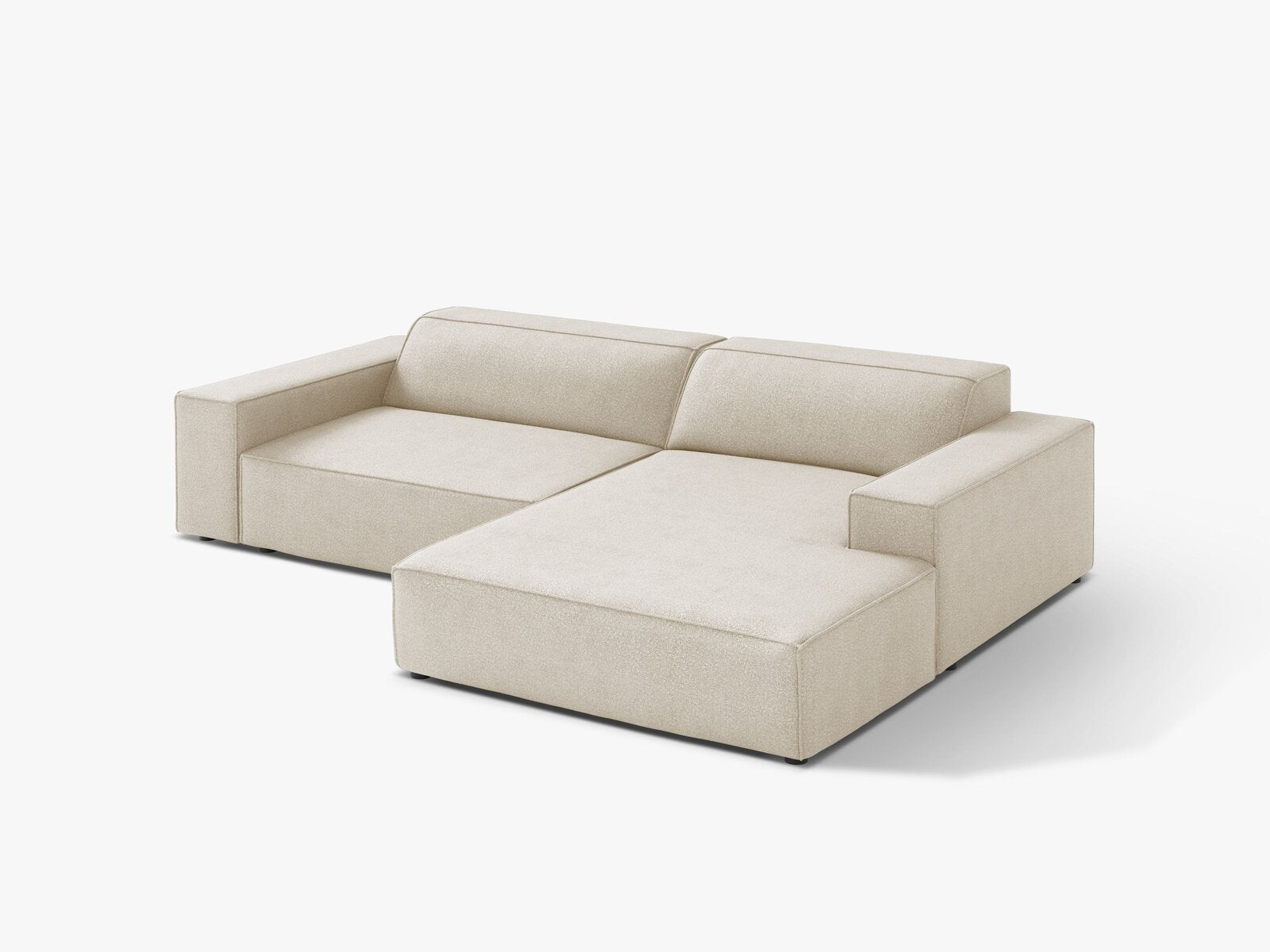 Micadoni Ecksofa Jodie 3-Sitzer Rechts Boucle Baloo Beige