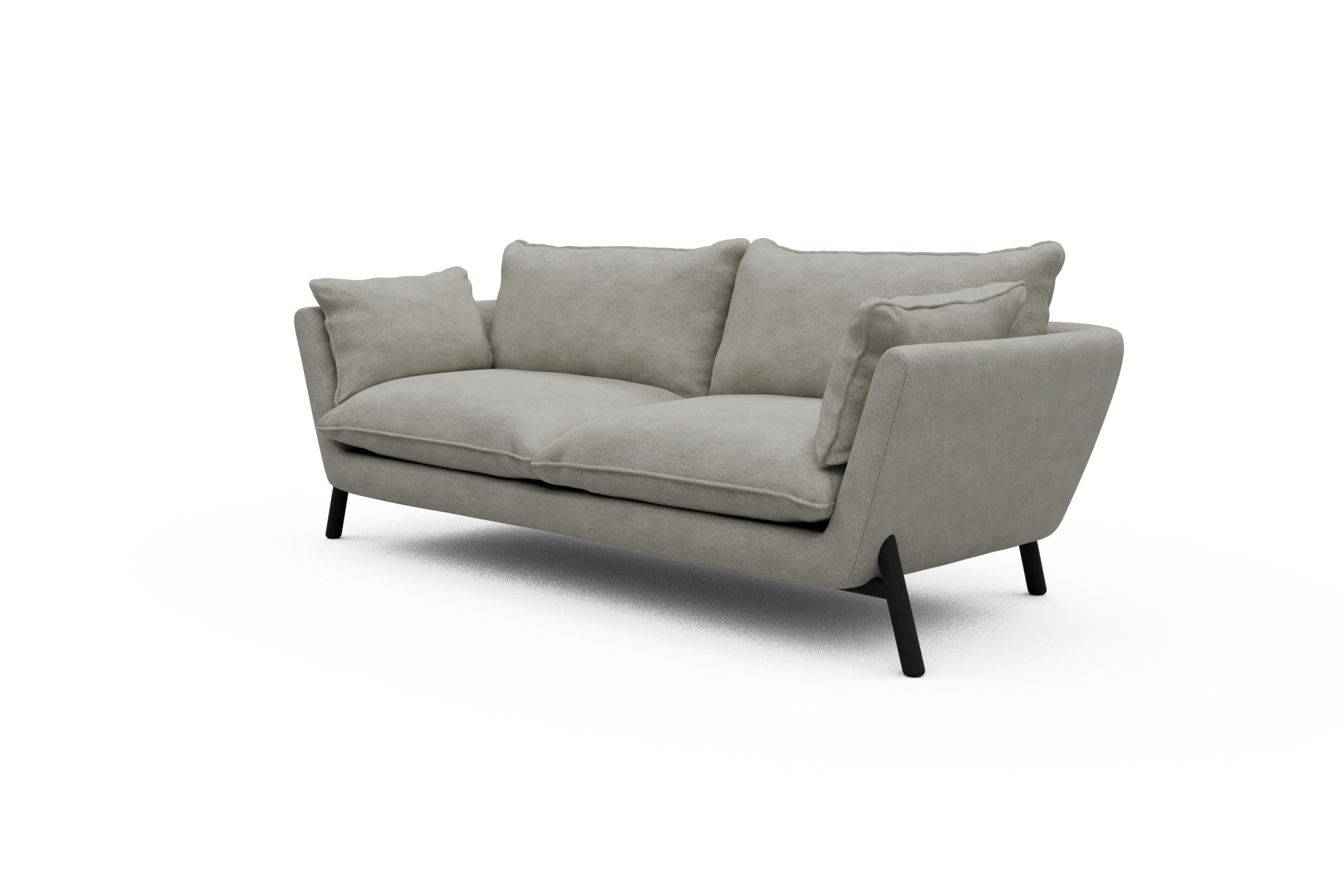 Sofa Emil PREMIUM 3-Sitzer Beinfarbe Eiche Schwarz Carreno-Moon-Stone-White