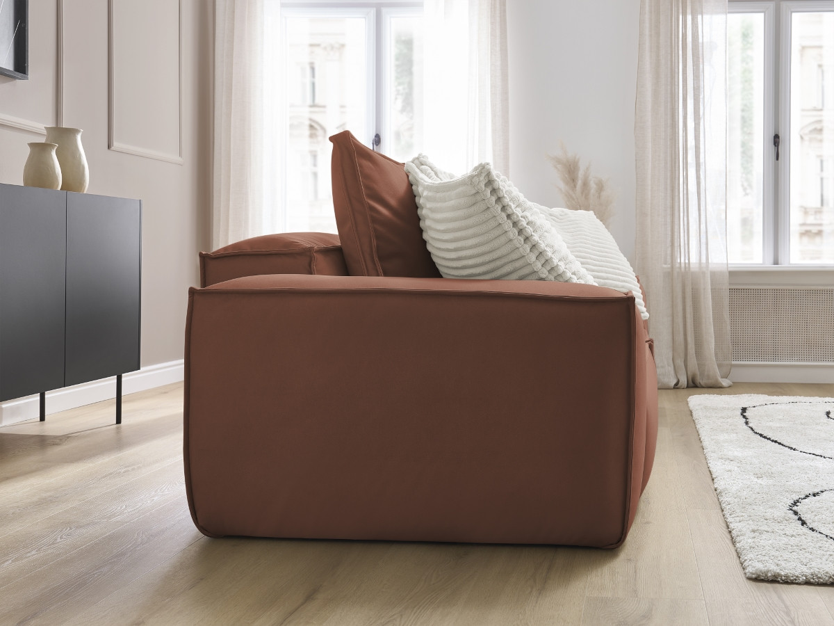 Bobochic Boheme Sofa 3-Sitzer Kunstleder Dunkelbraun