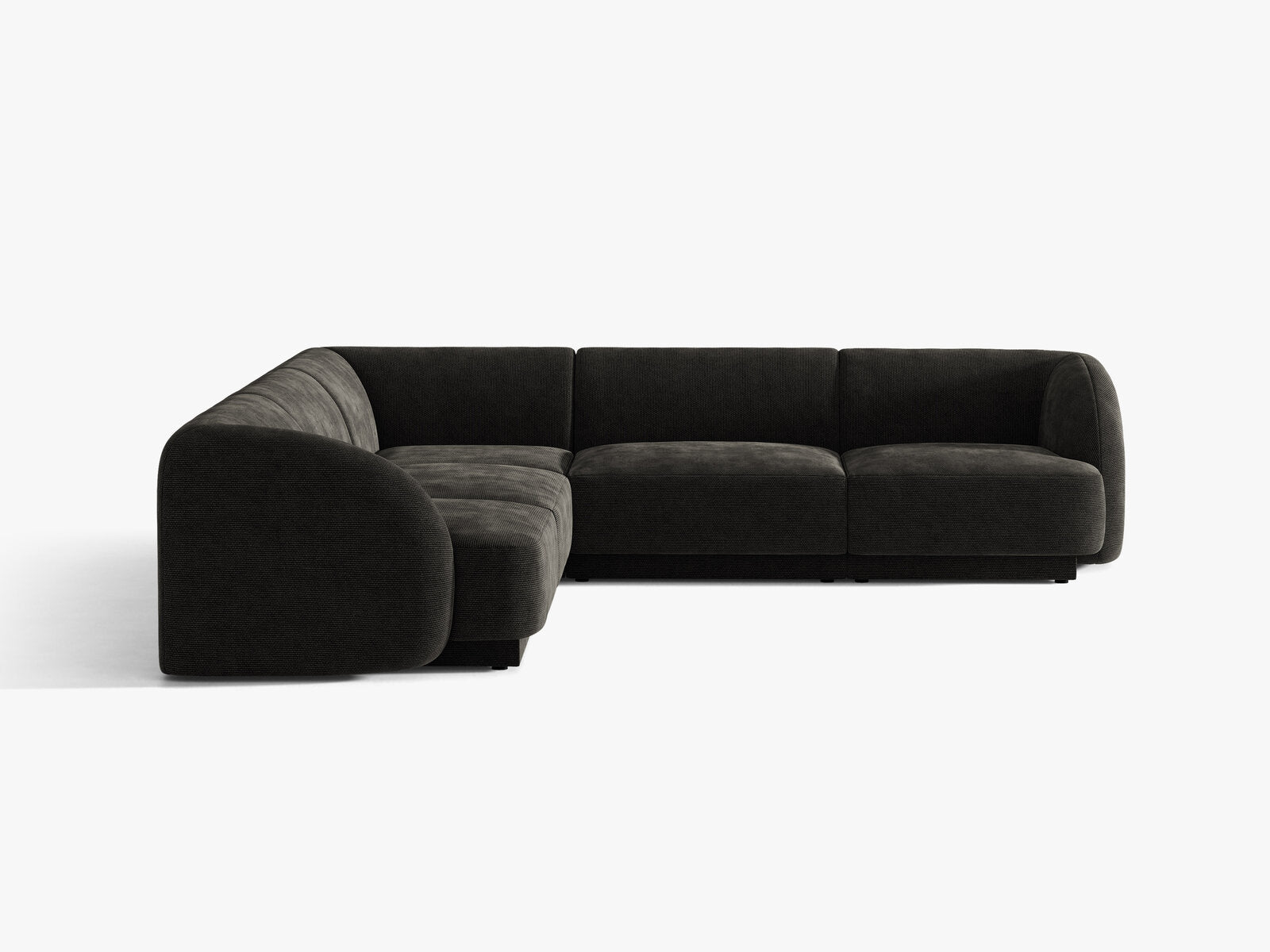 Micadoni 5-Sitzer Symmetrisches Ecksofa Miley Chenille Eden Anthrazit