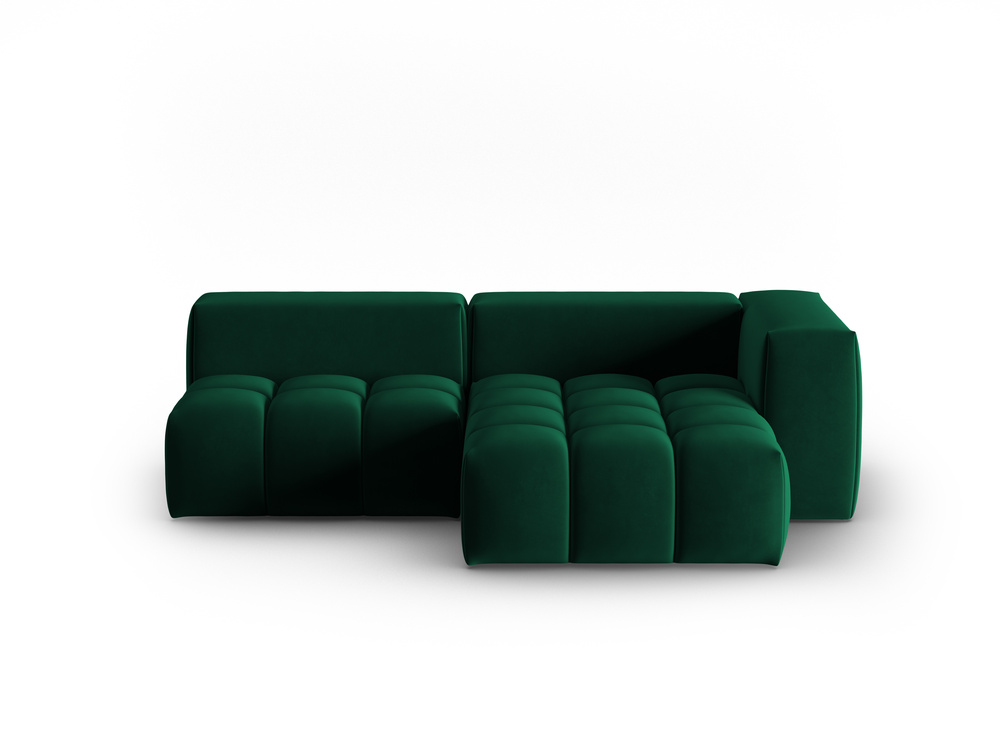 Cosmopolitan Design Ecksofa Verona 3-Sitzer offen Samt Casino Flaschengrün Rechts