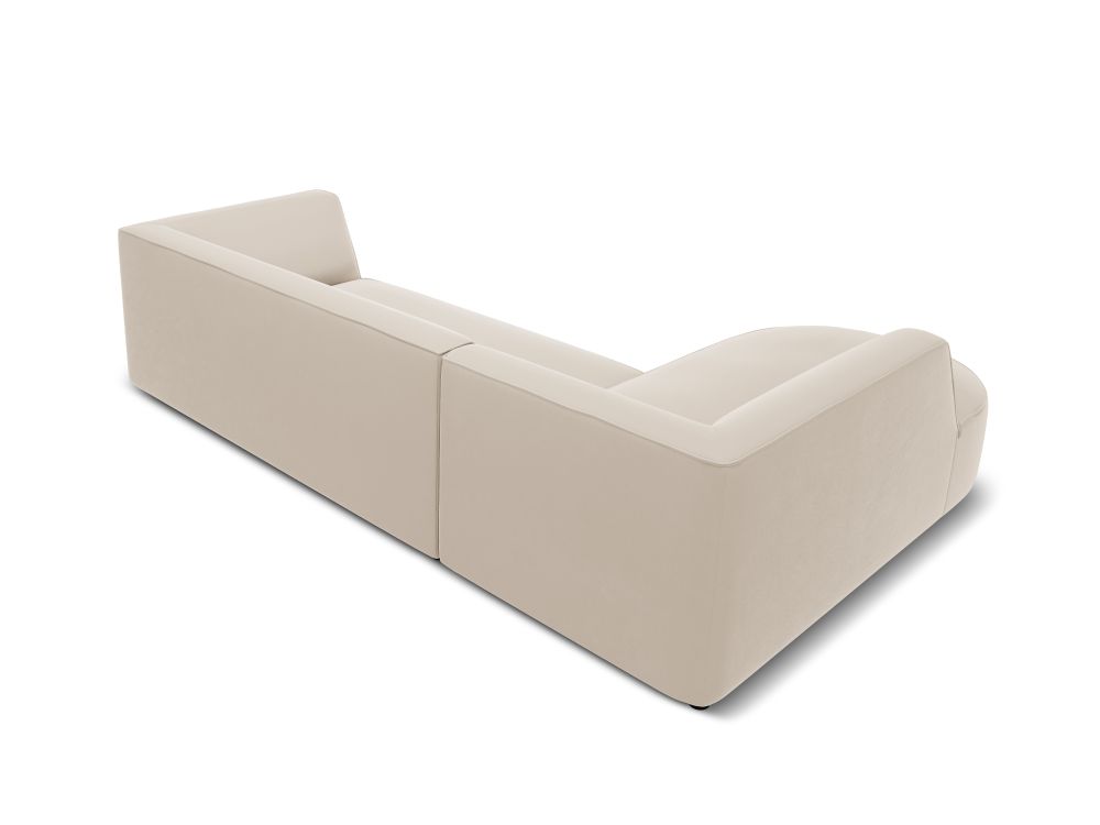 Cosmopolitan Design Ecksofa Siena 4-Sitzer abgerundet Samt Salvador Beige Links