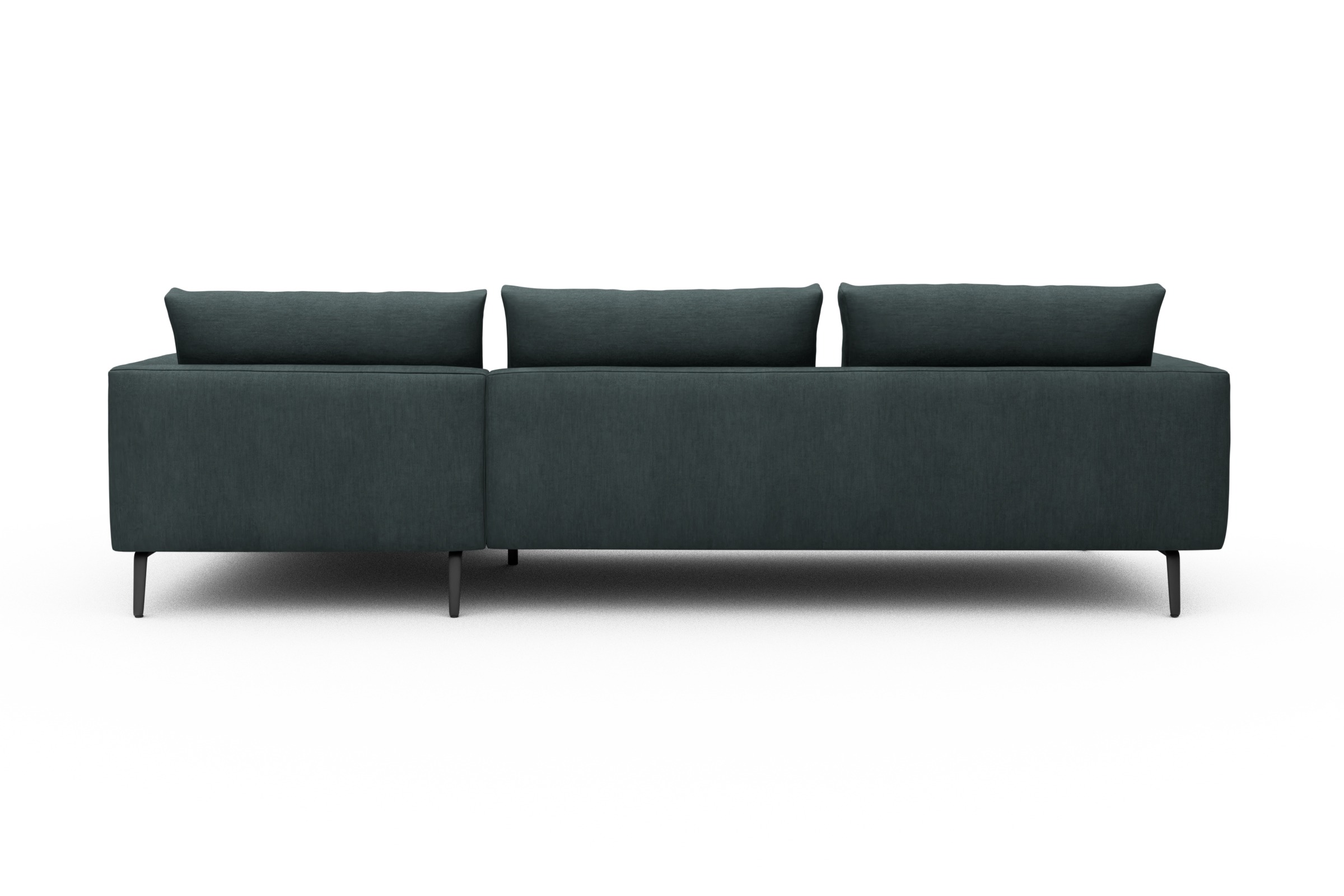 Ecksofa Karl Chaiselongue rechts mit 2,5-Sitzer Vivus-Blue