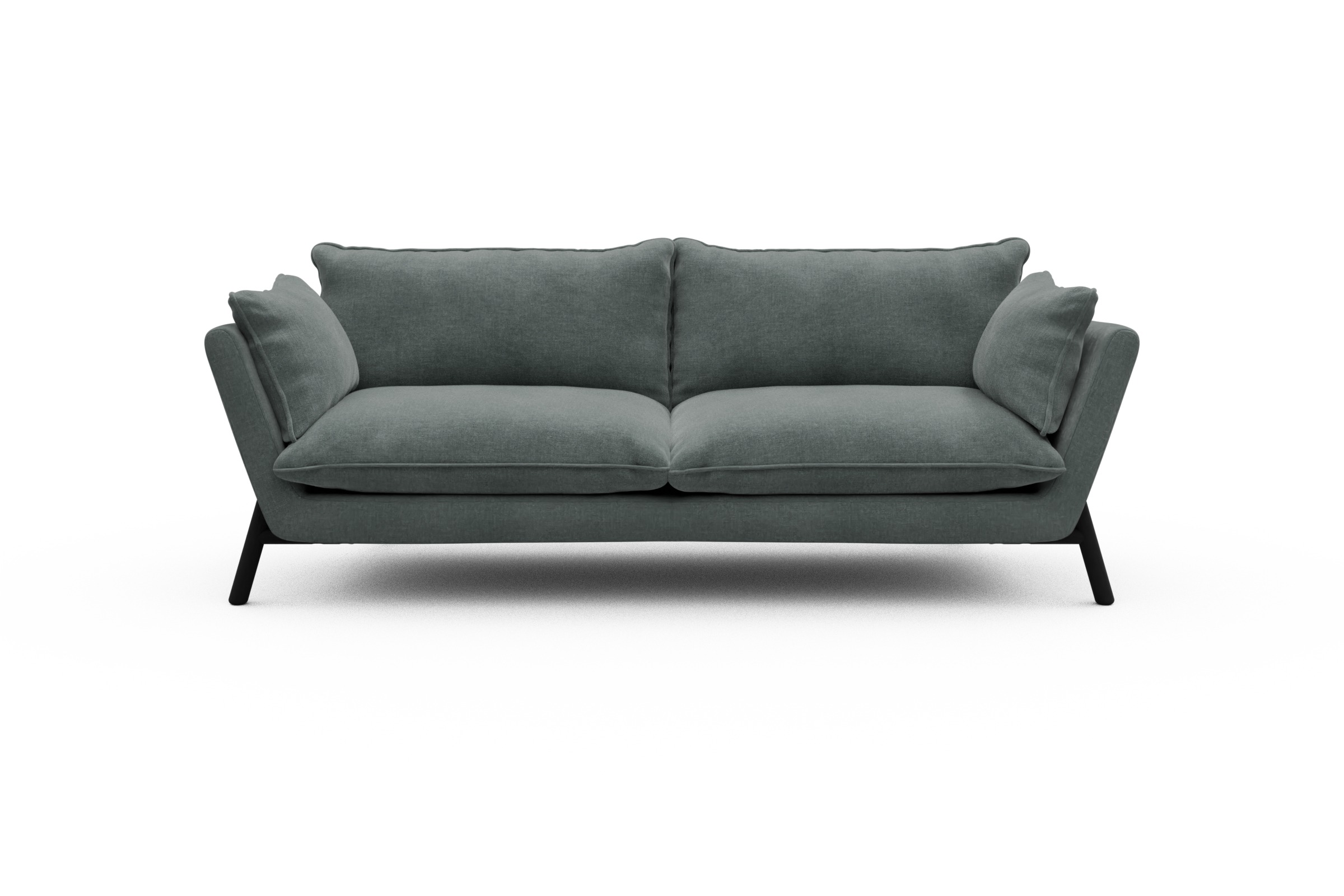 Skandi Home Sofa Emil PREMIUM 3-Sitzer Beinfarbe Eiche Schwarz Smooth-Silver-Grey moebelfaktor