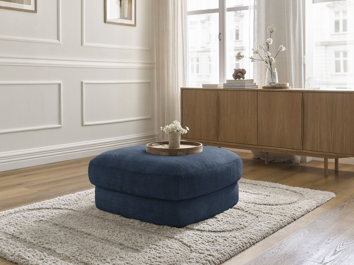 Bobochic Leonore Pouf Strukturstoff Dunkelblau