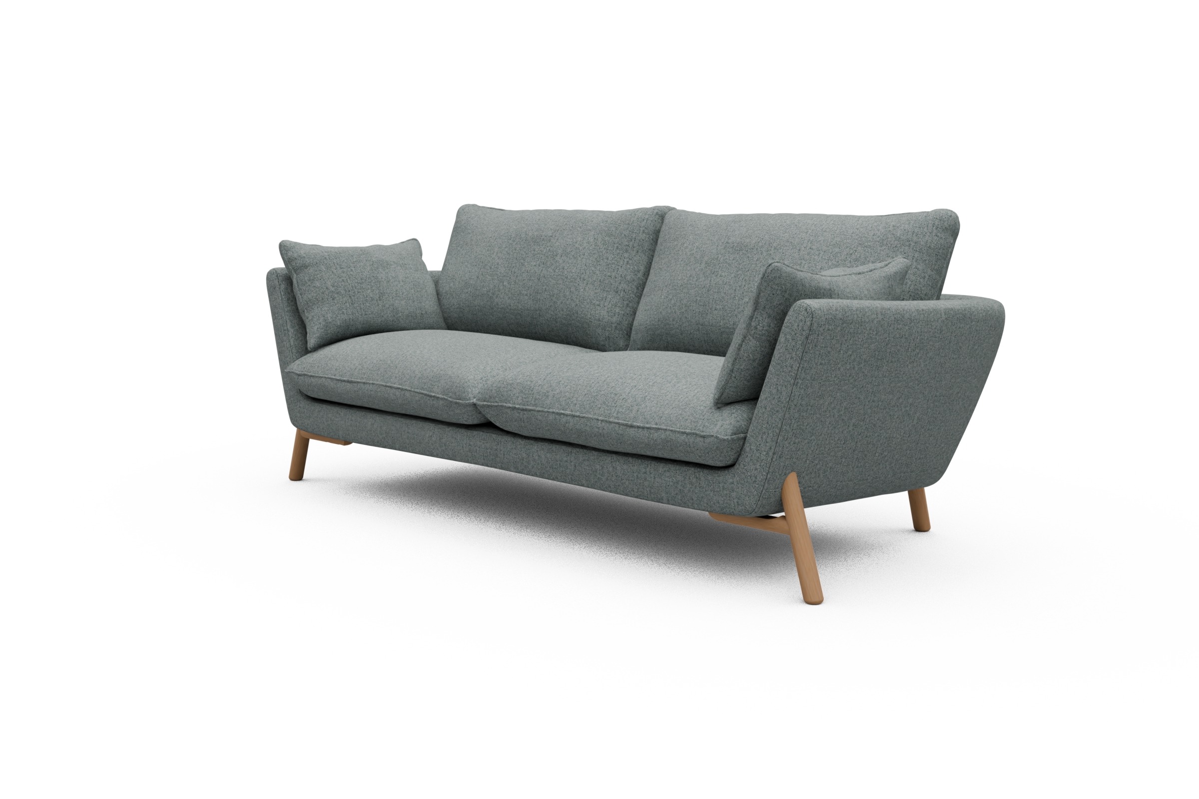 Sofa Emil 3-Sitzer Beinfarbe Eiche Natur Casone-Light-Mixed-Green