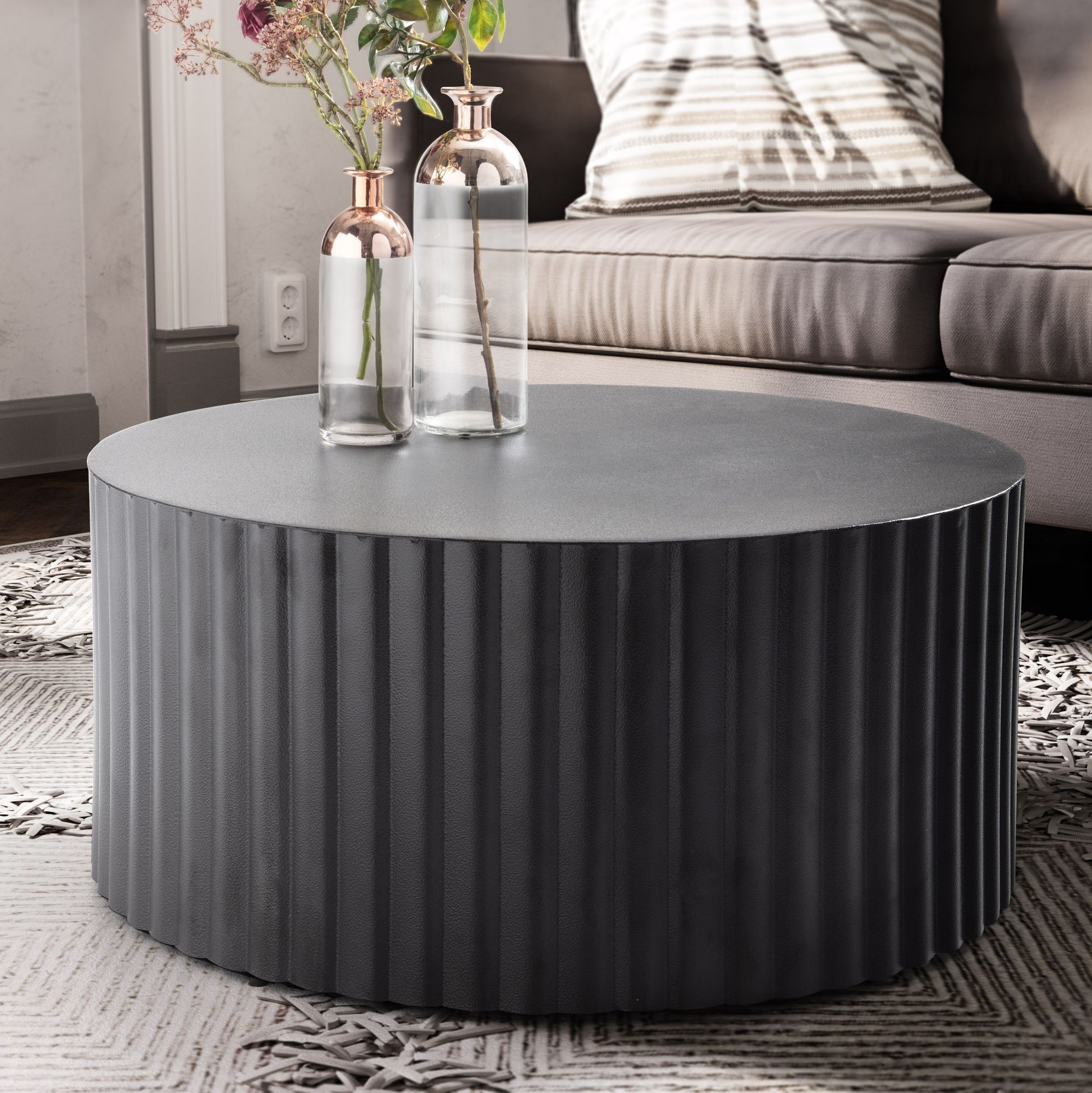 Couchtisch Bjoneroa Metall Schwarz Ø 67 cm