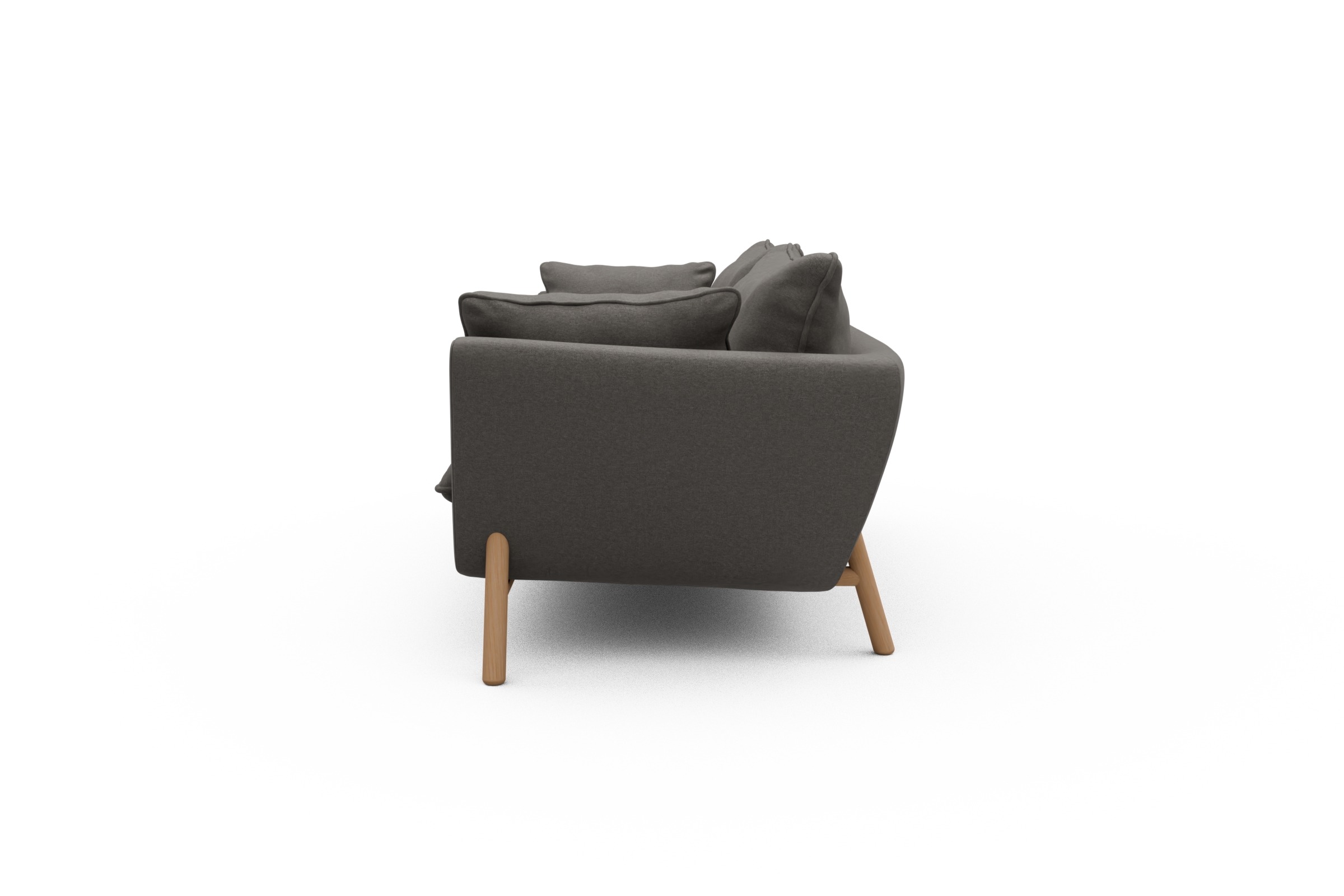 Sofa Emil PREMIUM 3-Sitzer Beinfarbe Eiche Natur Satya-Taupe