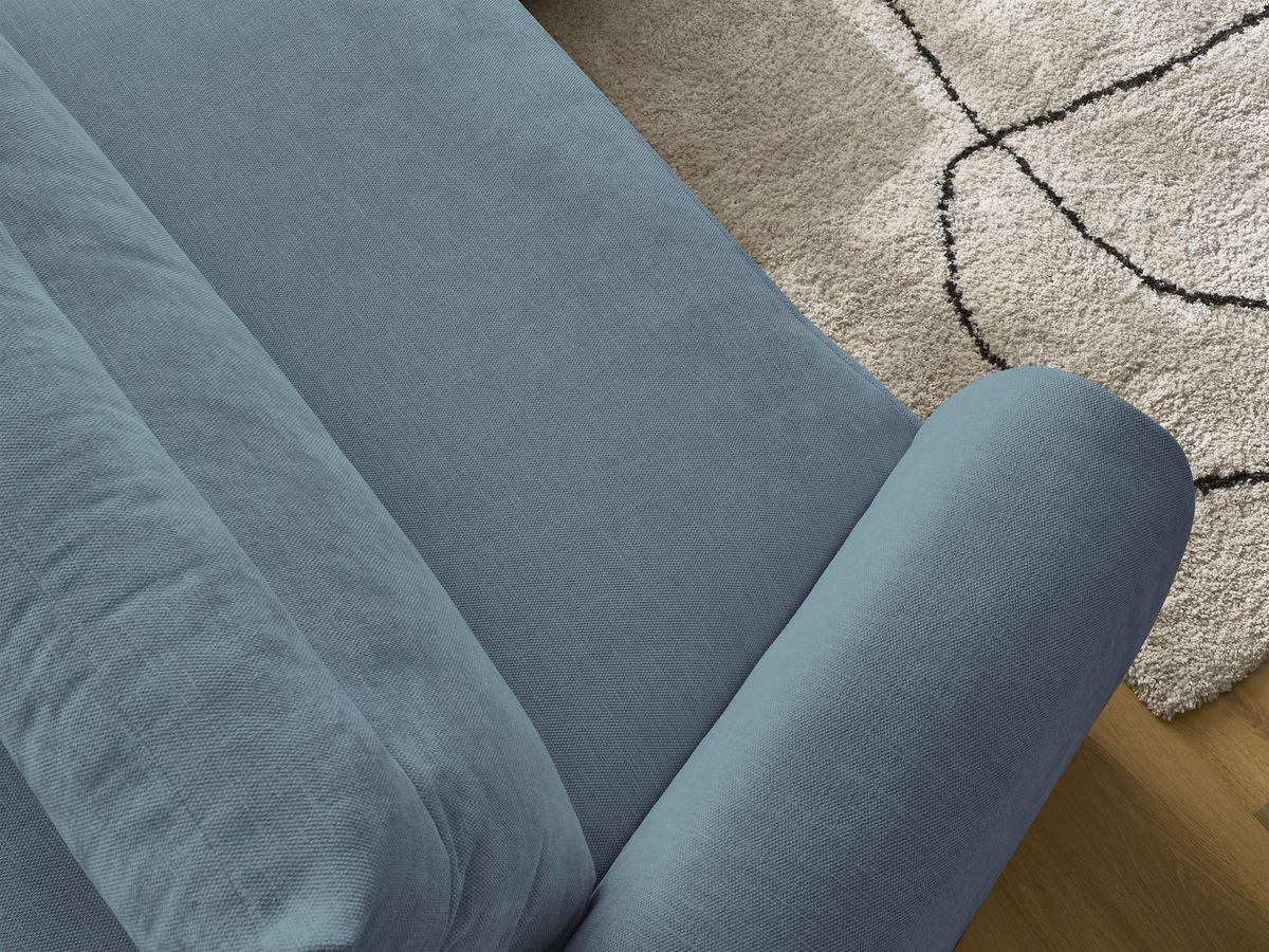 Bobochic Aden Ecksofa 386 × 152 cm Stoff Hellblau Ecke rechts