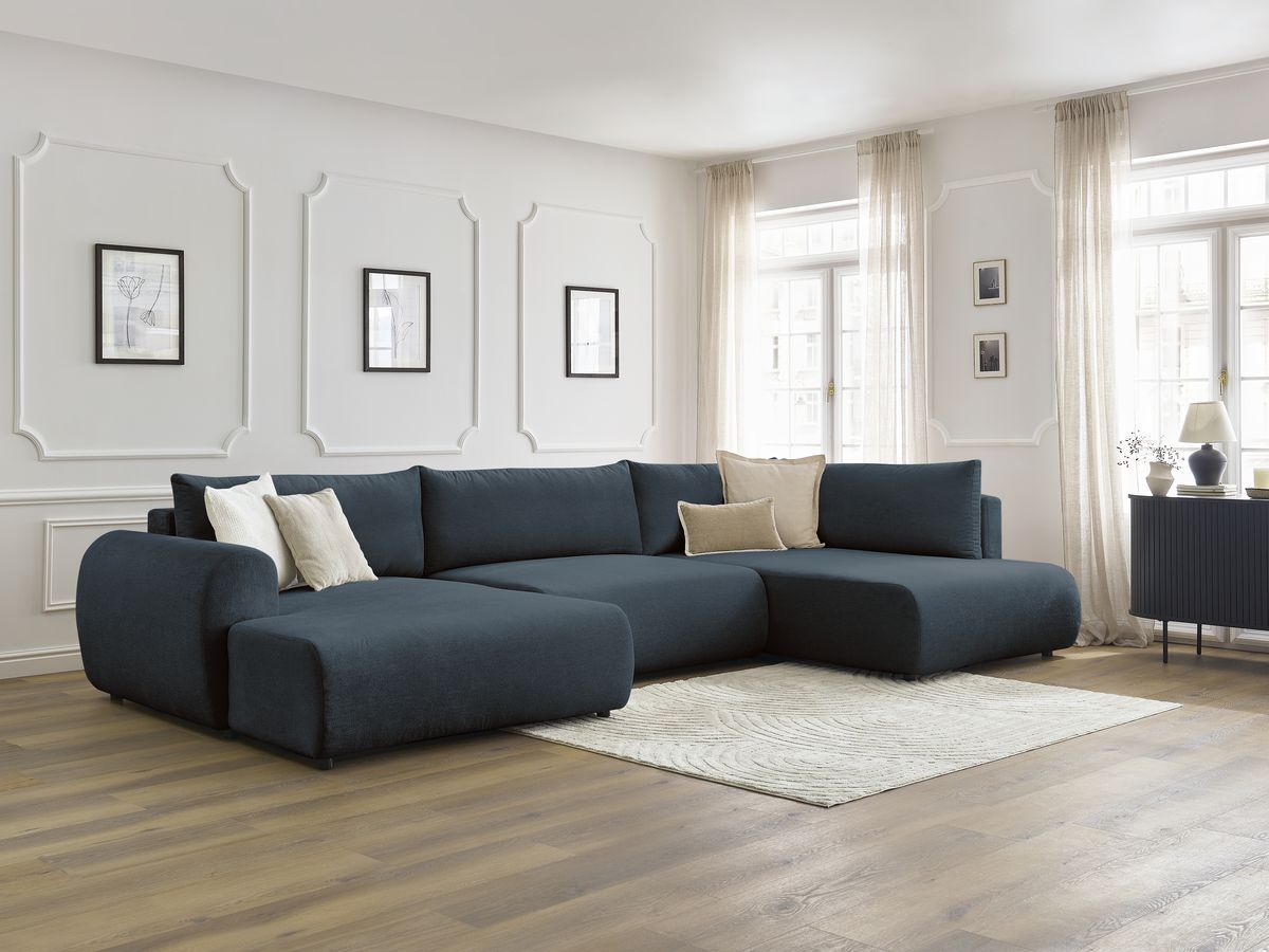 Bobochic Lucien Wohnlandschaft Stoff Dunkelblau Ecke links