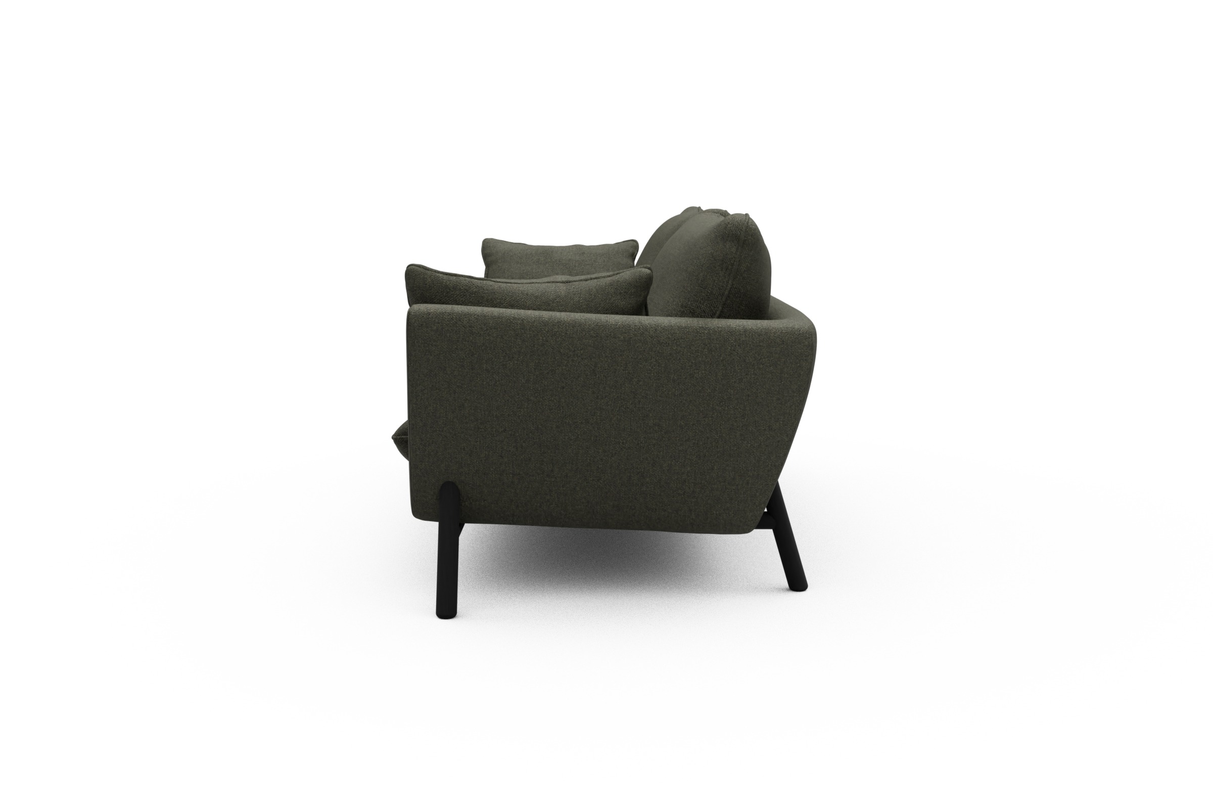 Sofa Emil 3-Sitzer Beinfarbe Eiche Schwarz Sama-Winter-Moss
