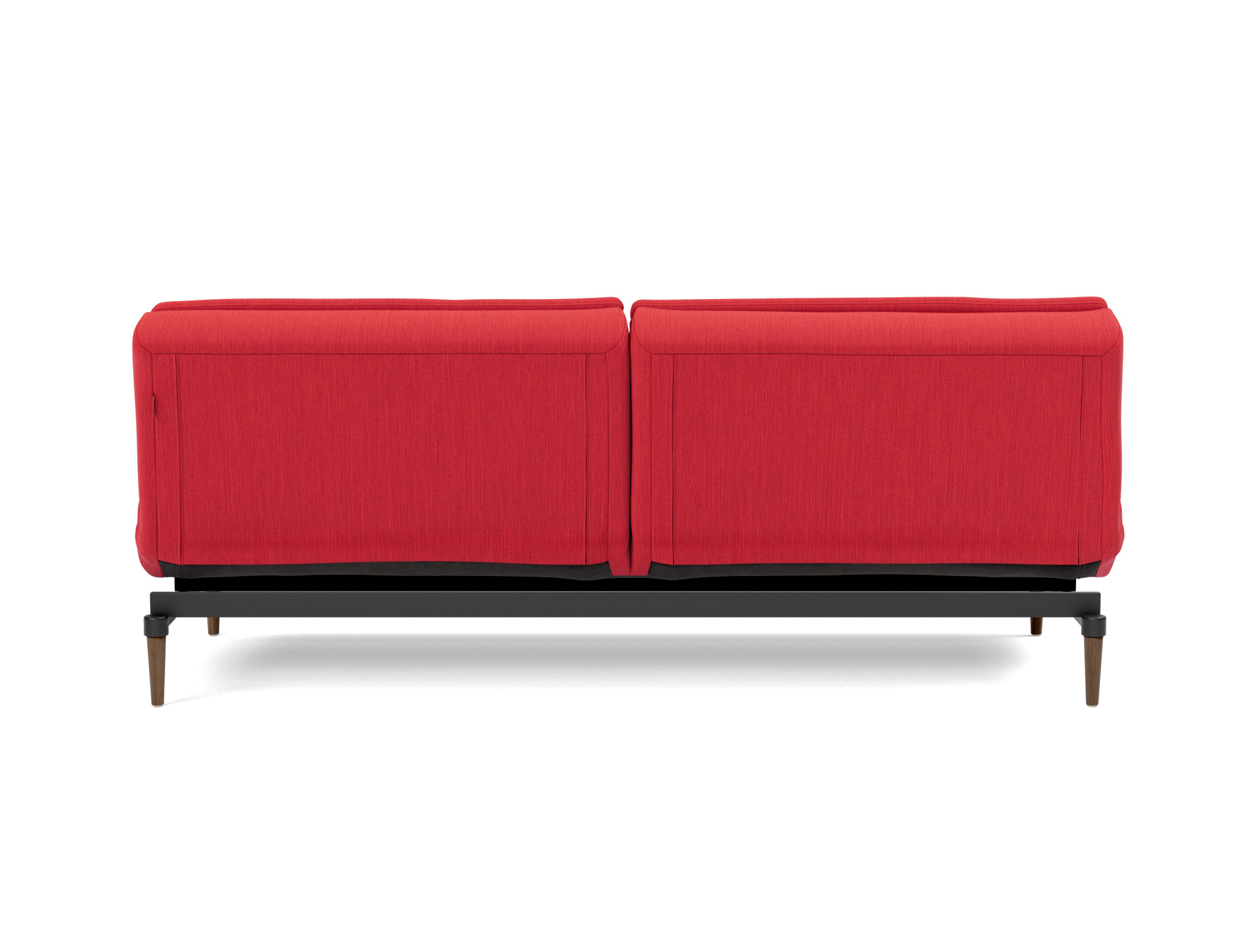 Schlafsofa Dublexo Flachgewebe Elegance 511-Red Beine Styletto Eiche dunkel