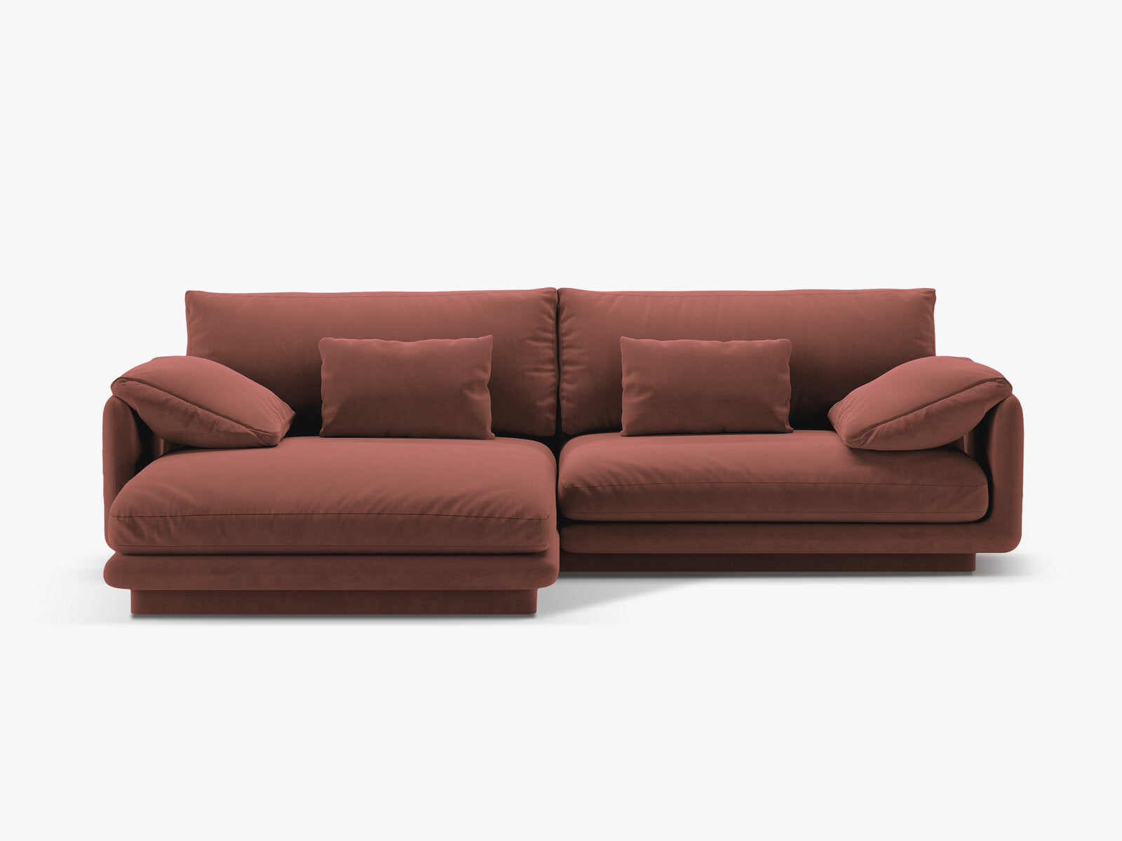 Micadoni Ecksofa Torino 4-Sitzer Links Samt Cuoio