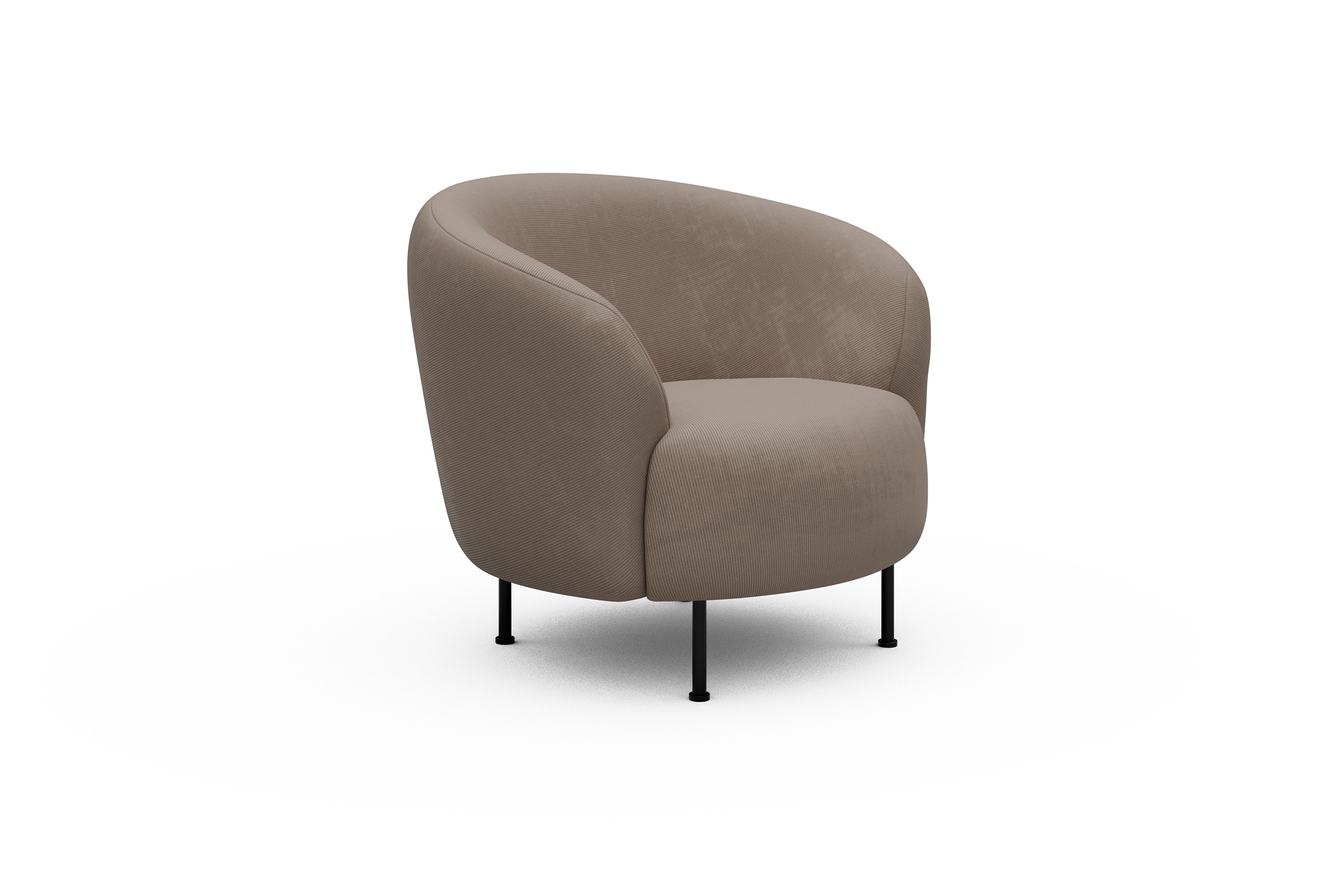 Sessel Ronda Metallbeine Schwarz Cordufine-Beige