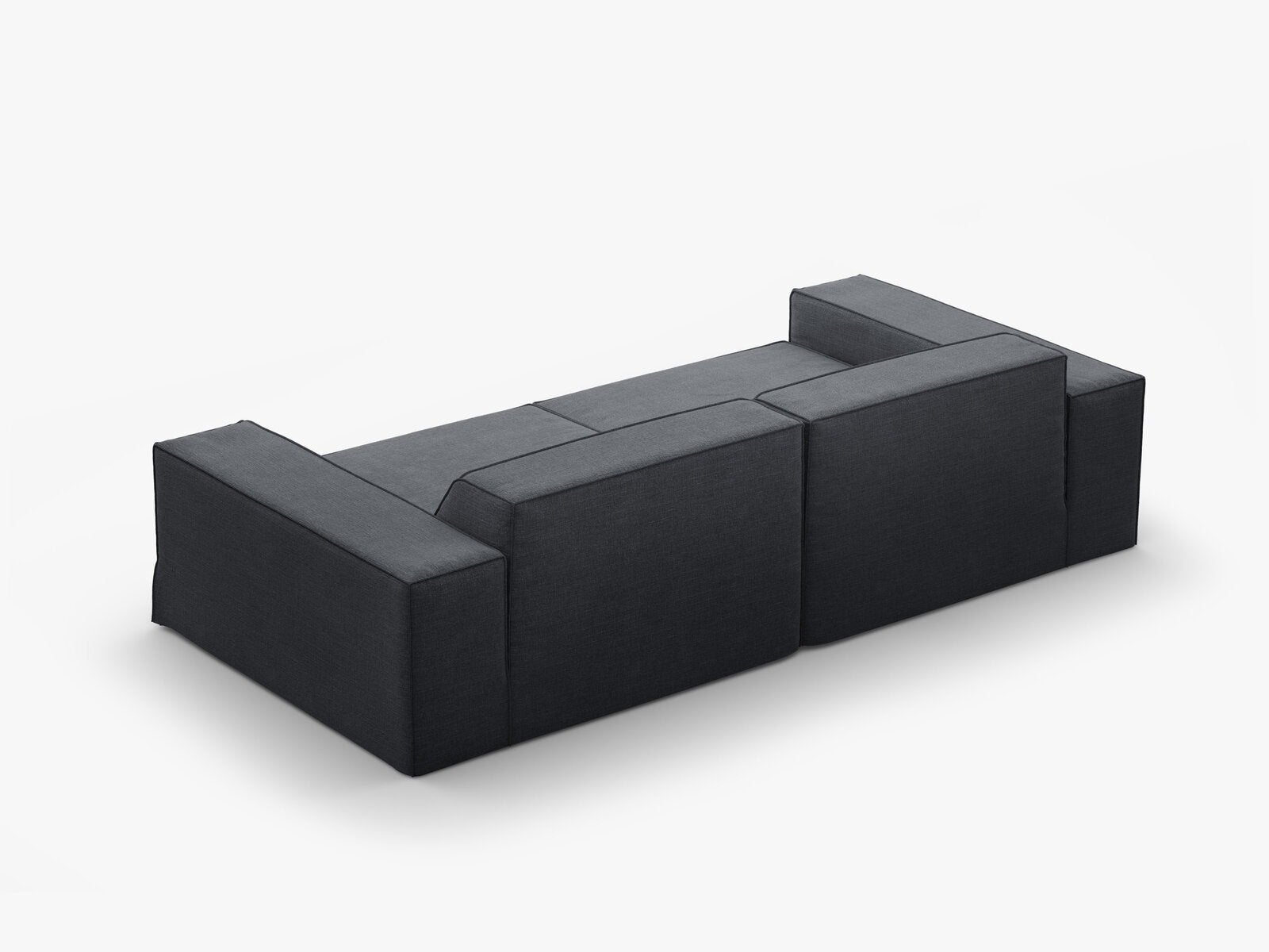 Micadoni 3-Sitzer Sofa Jodie Strukturierter Stoff Lins Grau und Blau