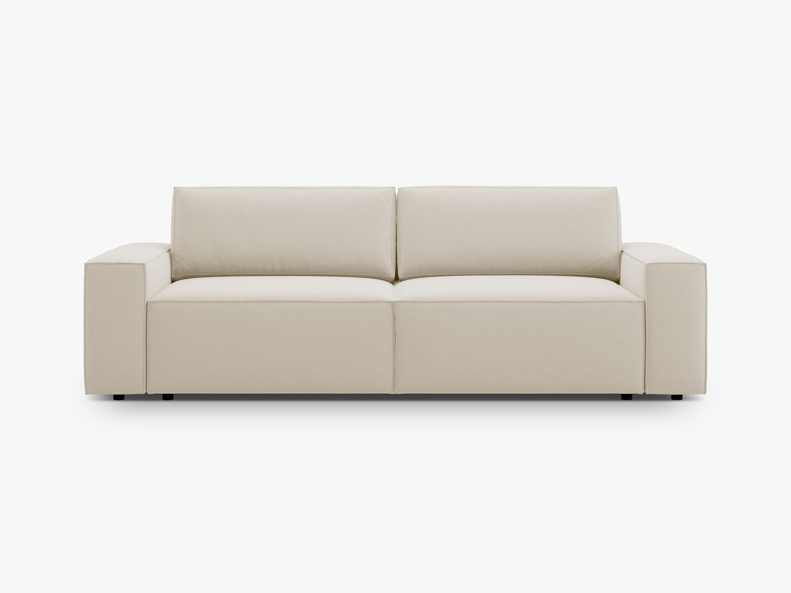 Micadoni Schlafsofa Jodie 3-Sitzer Samt Dunkelbeige