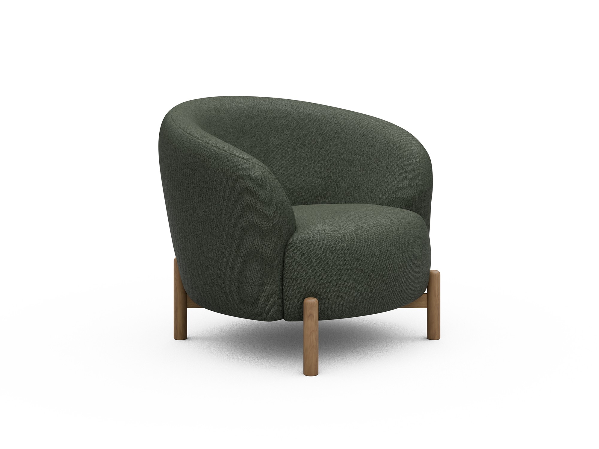 Sessel Ronda Holzbeine Eiche Natur Strukturierter Stoff Denari 488-Forest-Green