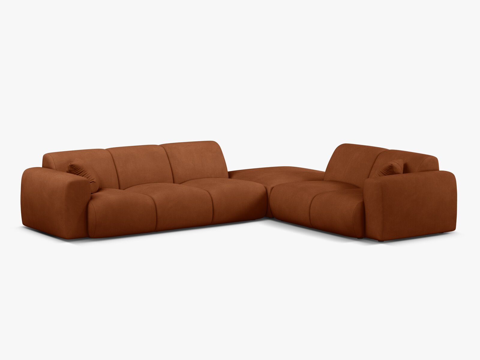 Micadoni Ecksofa Molino 6-Sitzer Rechts Strukturierter Stoff Rebel Orange